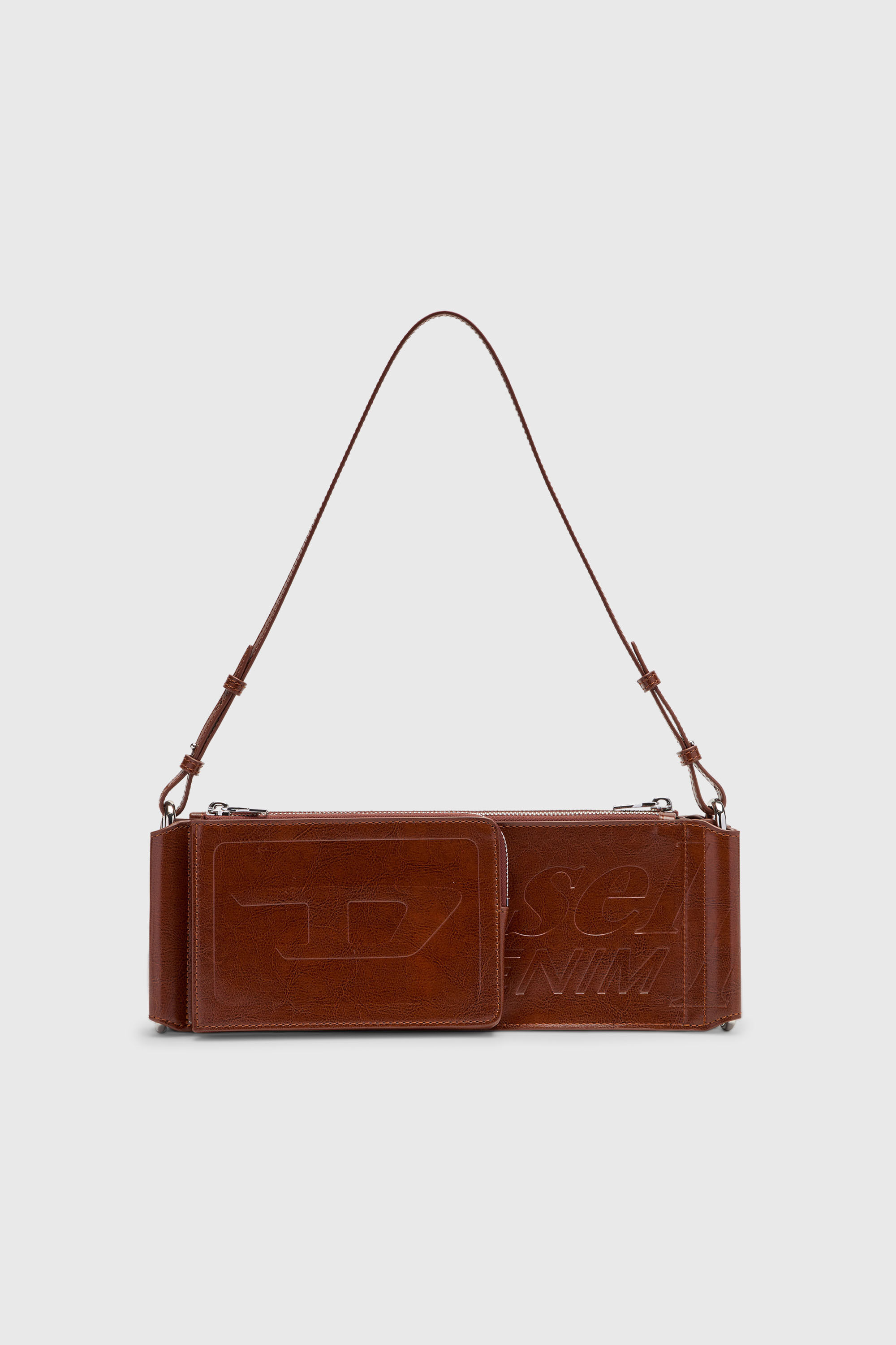 Diesel - FLAG-D SHOULDER BAG X, Unisex's Flag-D-Modular logo-embossed shoulder bag in ブラウン - 2