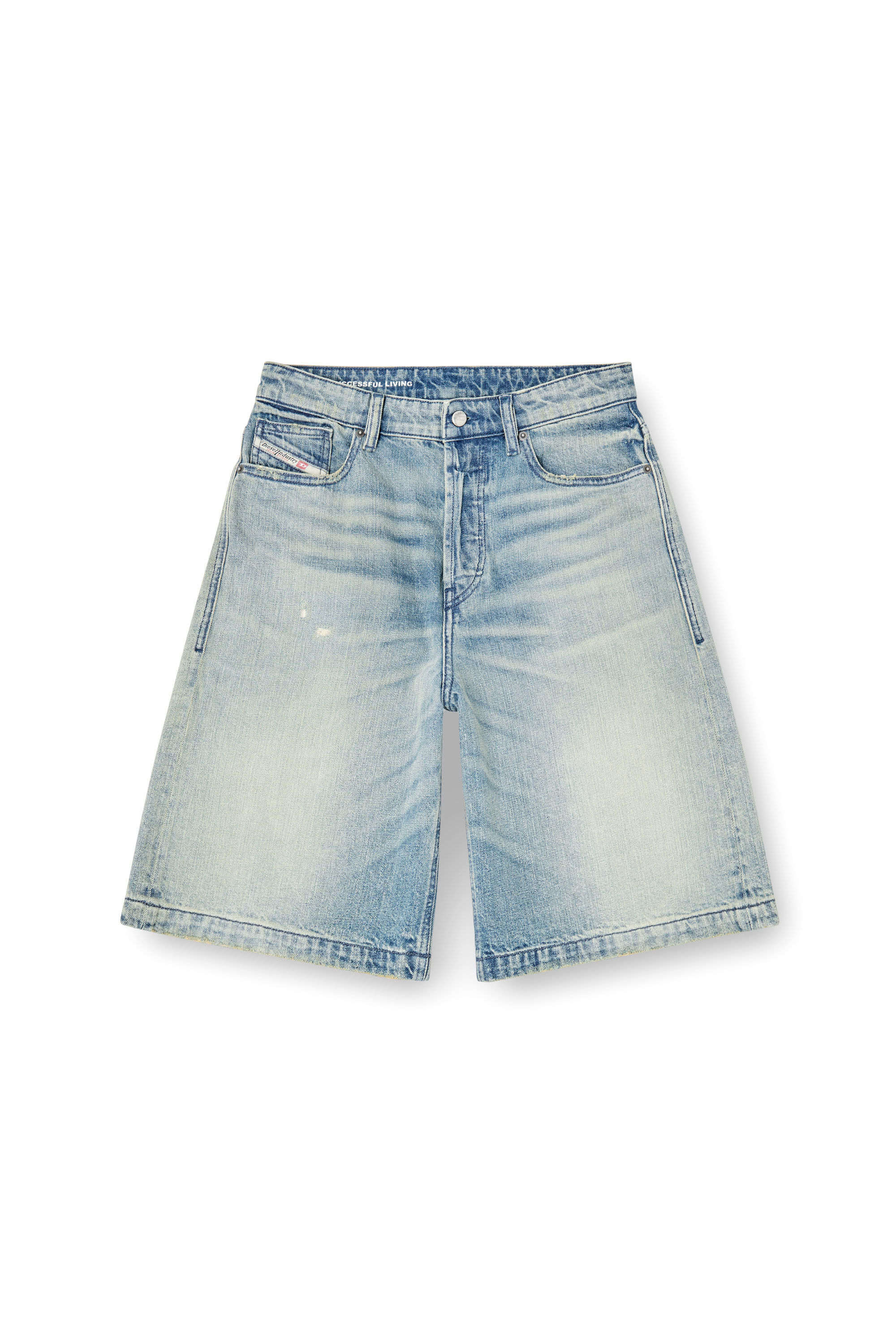 Diesel - DE-SIRE-SHORT, Female's Shorts in worn-effect denim in ライトブルー - 2