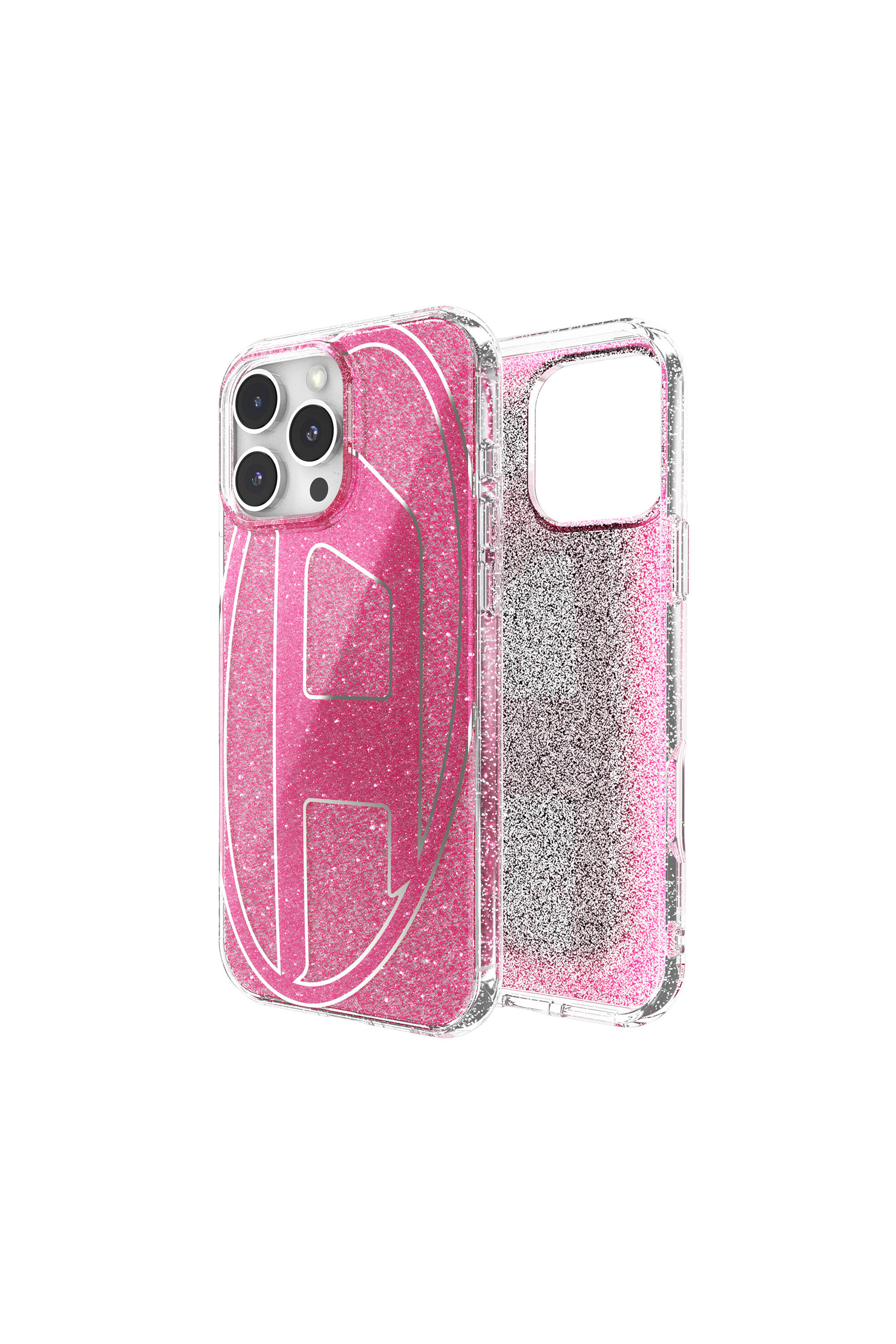 60158 AOP CASE Oval D Glitter Case for iP 16 Pro Max｜ピンク｜ウィメンズ｜DIESEL