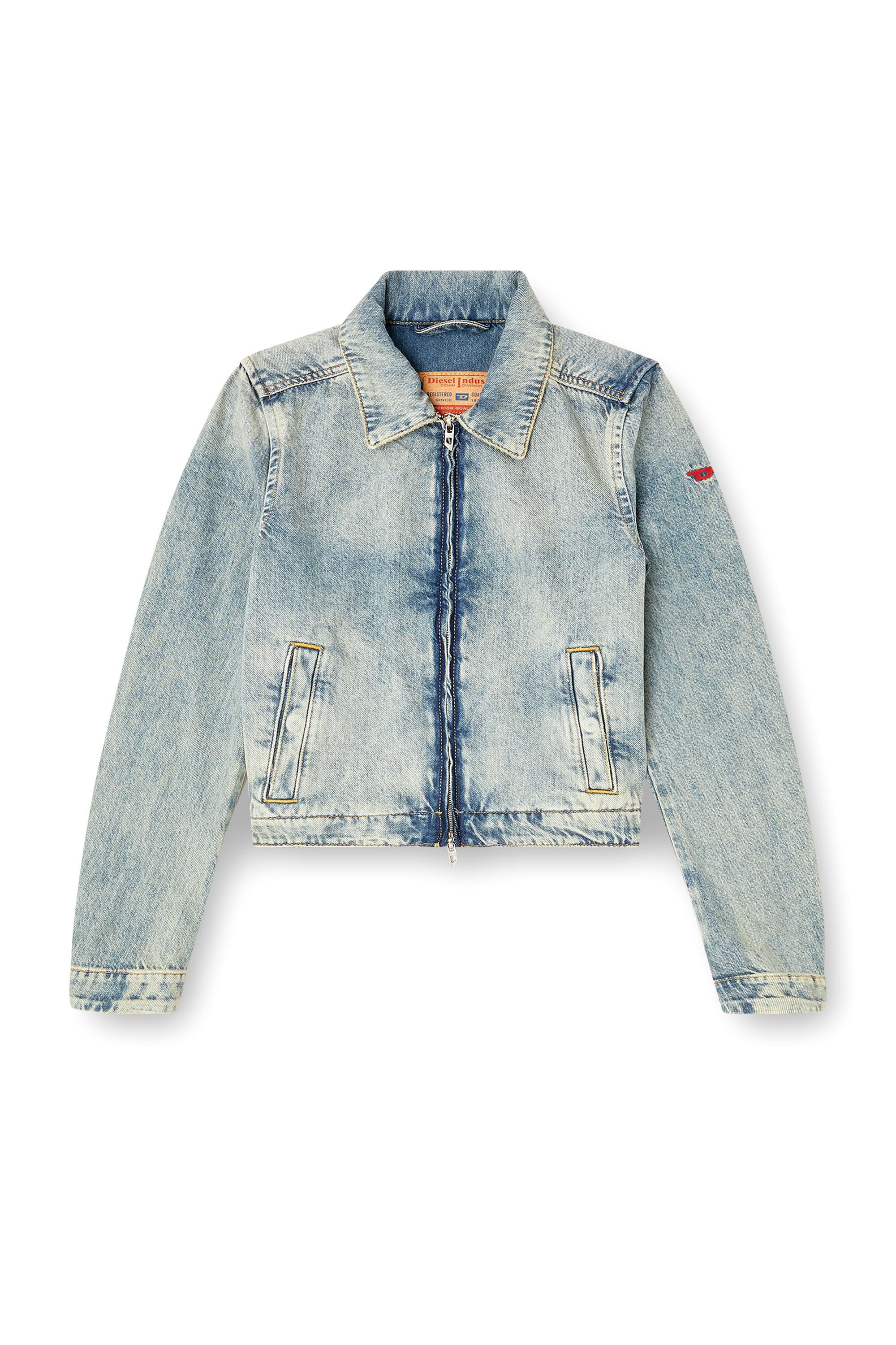 Diesel - DE-CORB, Female's Jacket in dirt-effect fluid Tencel denim in ライトブルー - 2