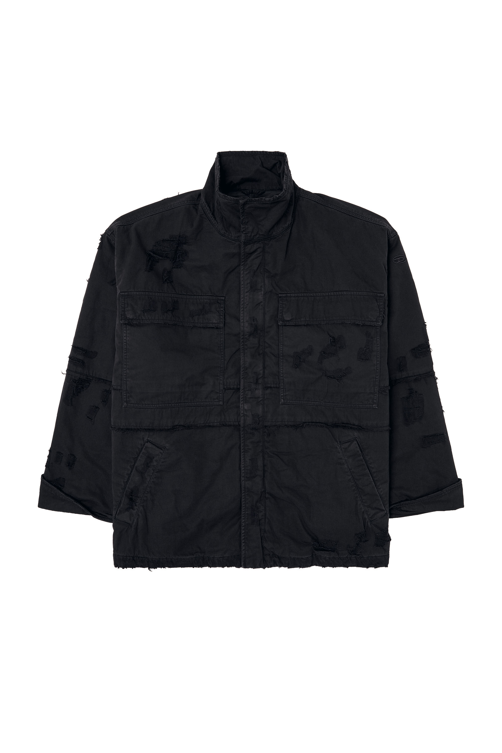 J-OISE Utility jacket in ripped dobby｜ブラック｜メンズ｜DIESEL