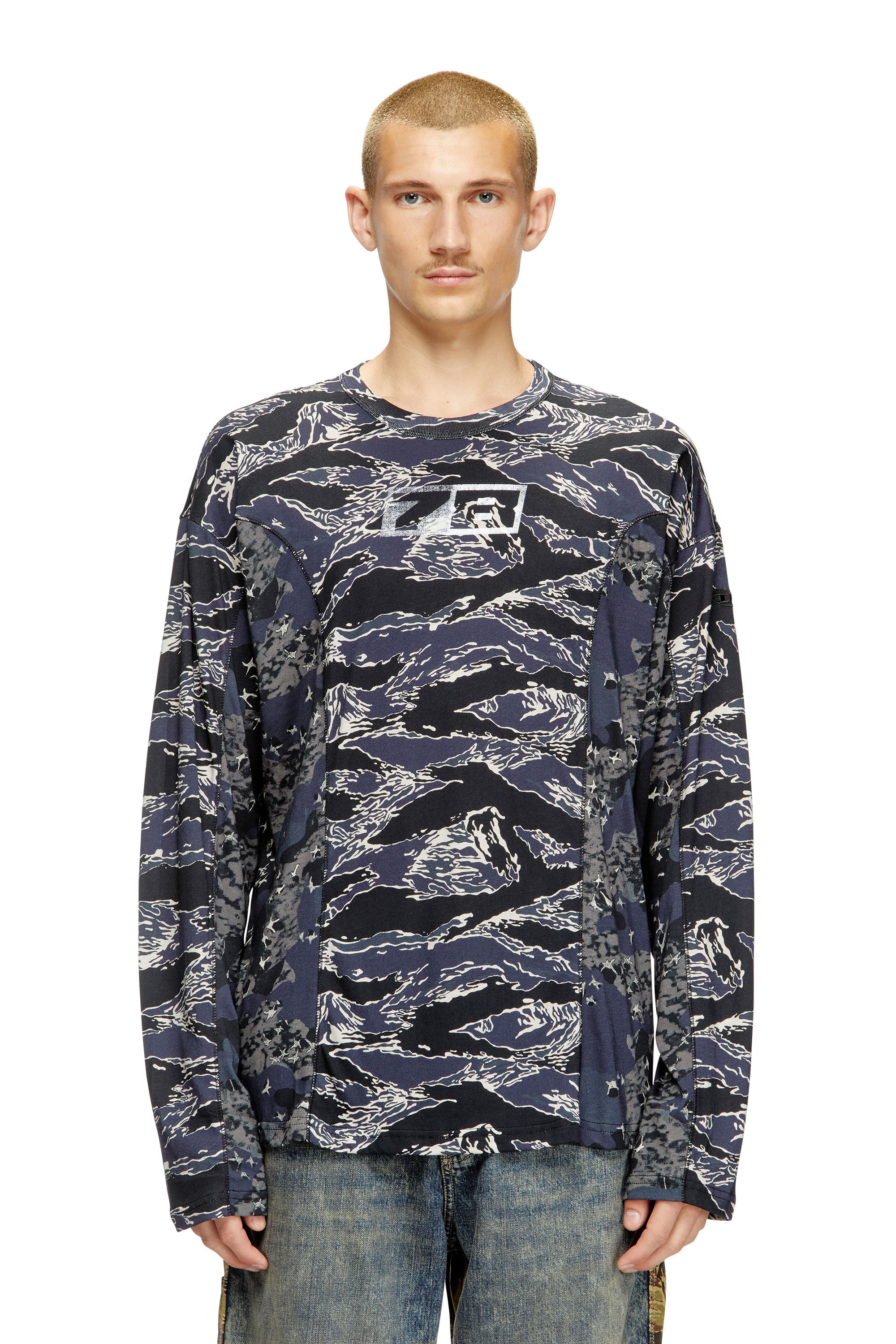 T-BOXT-LS-CURT Long-sleeve T-shirt with mixed camo prints