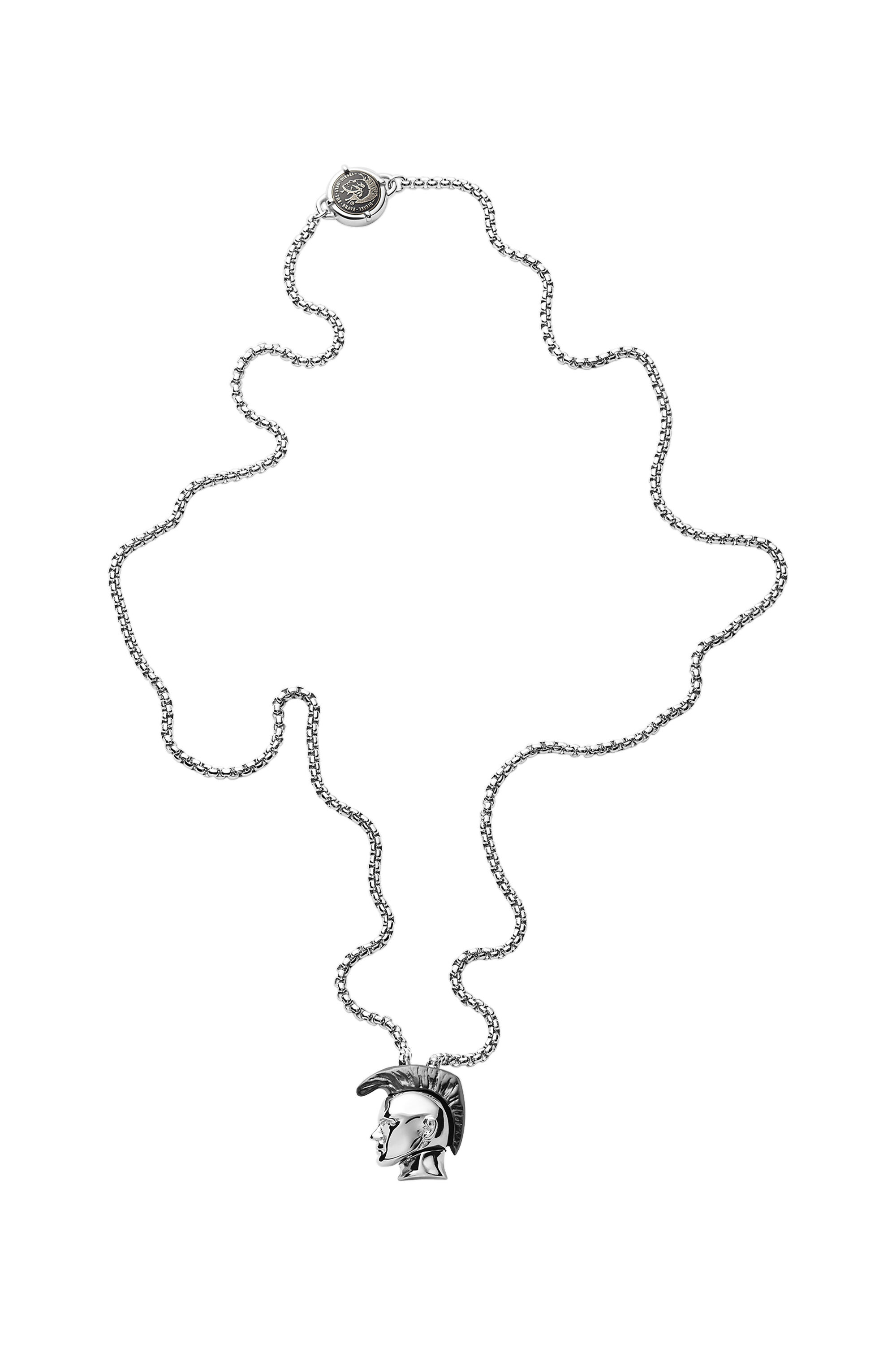 Diesel - DX1253, Male's Stainless steel "only the brave" icon pendant necklace in シルバー - 2