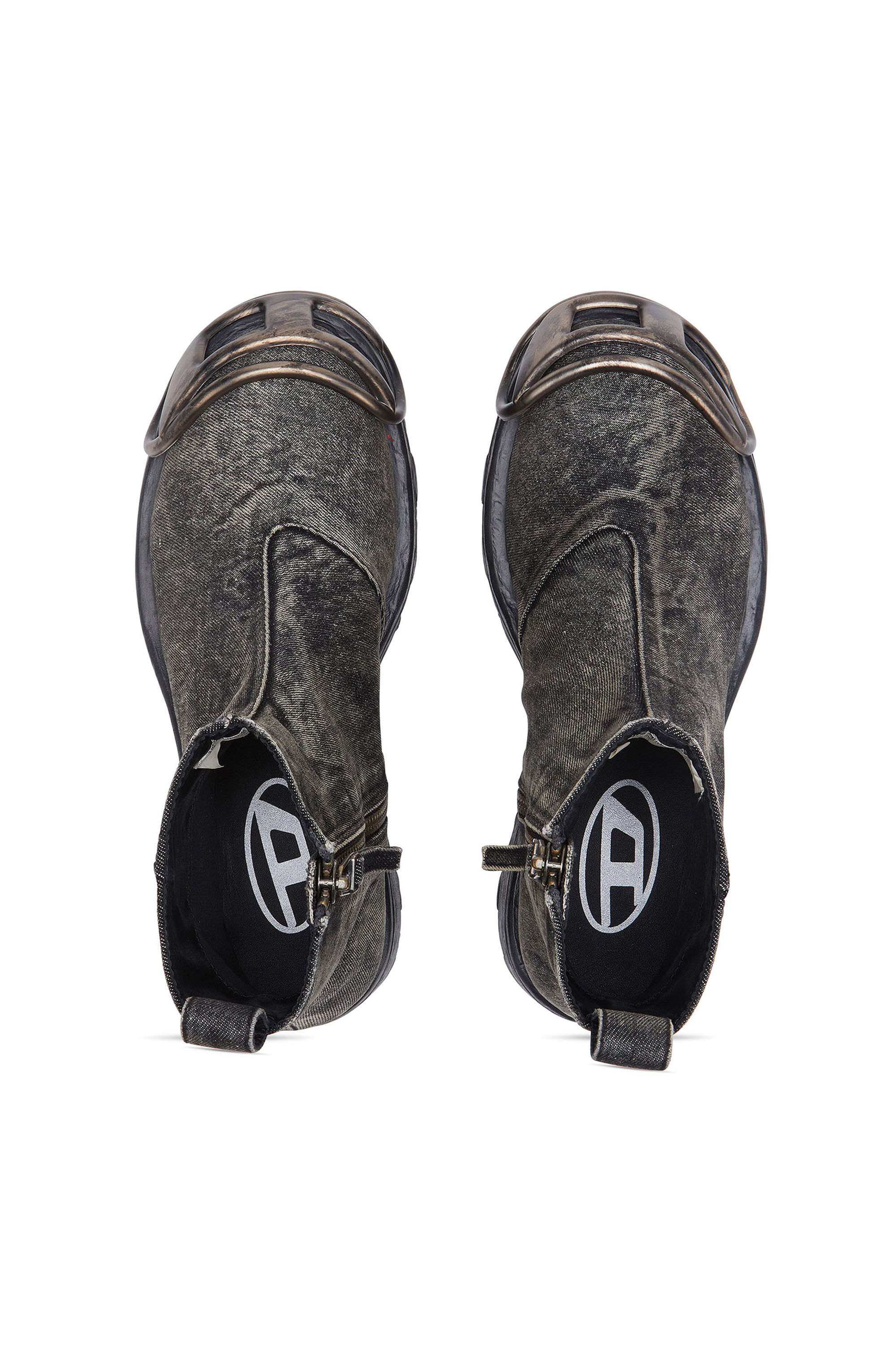Diesel - D-HAMMER BT ZIP D, Male's D-Hammer-Denim Chelsea boots with Oval D toe caps in ブラック - 5
