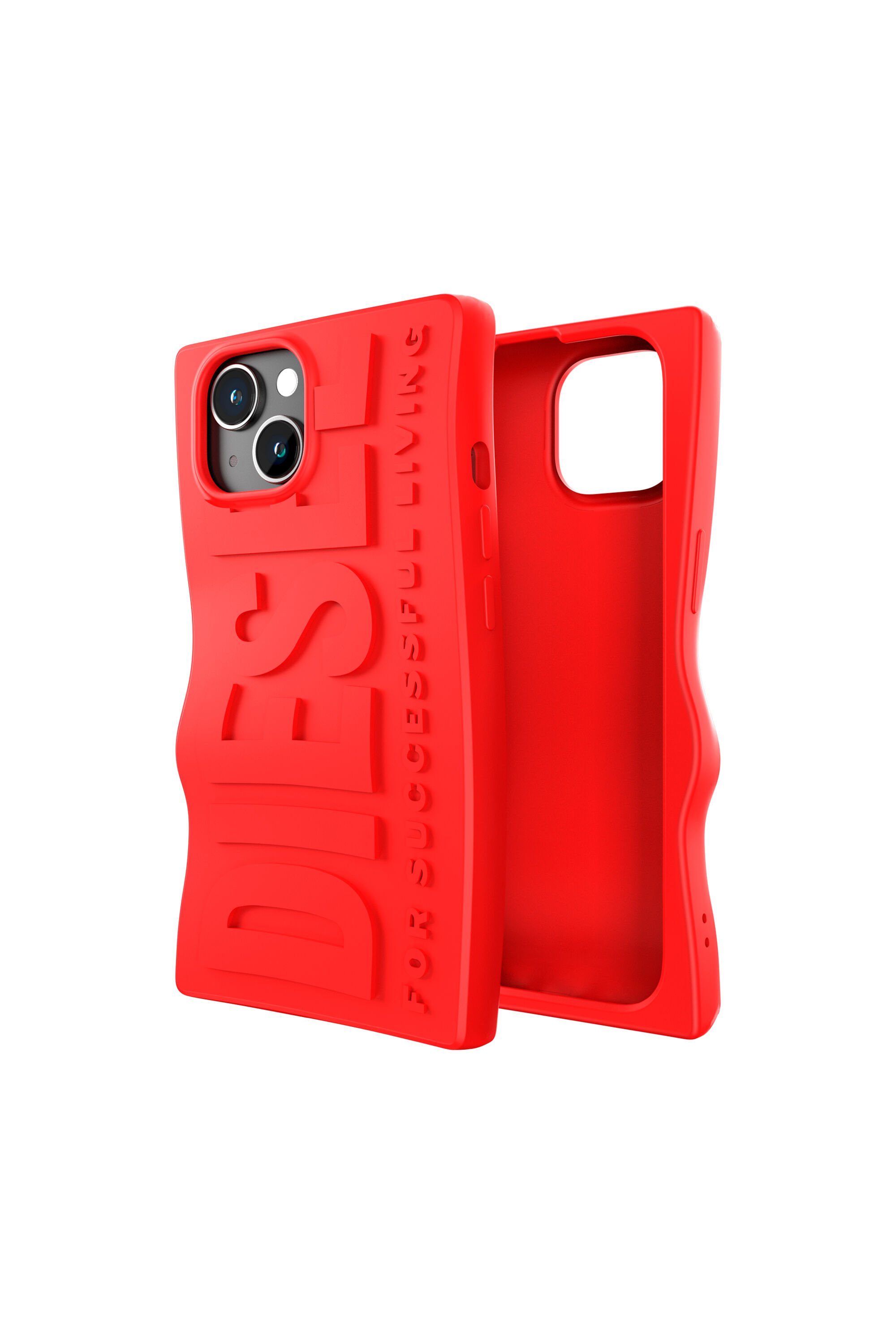 Diesel - 54116 MOULDED CASE, Unisex's iPhone 15 シリコンケース in レッド - 1