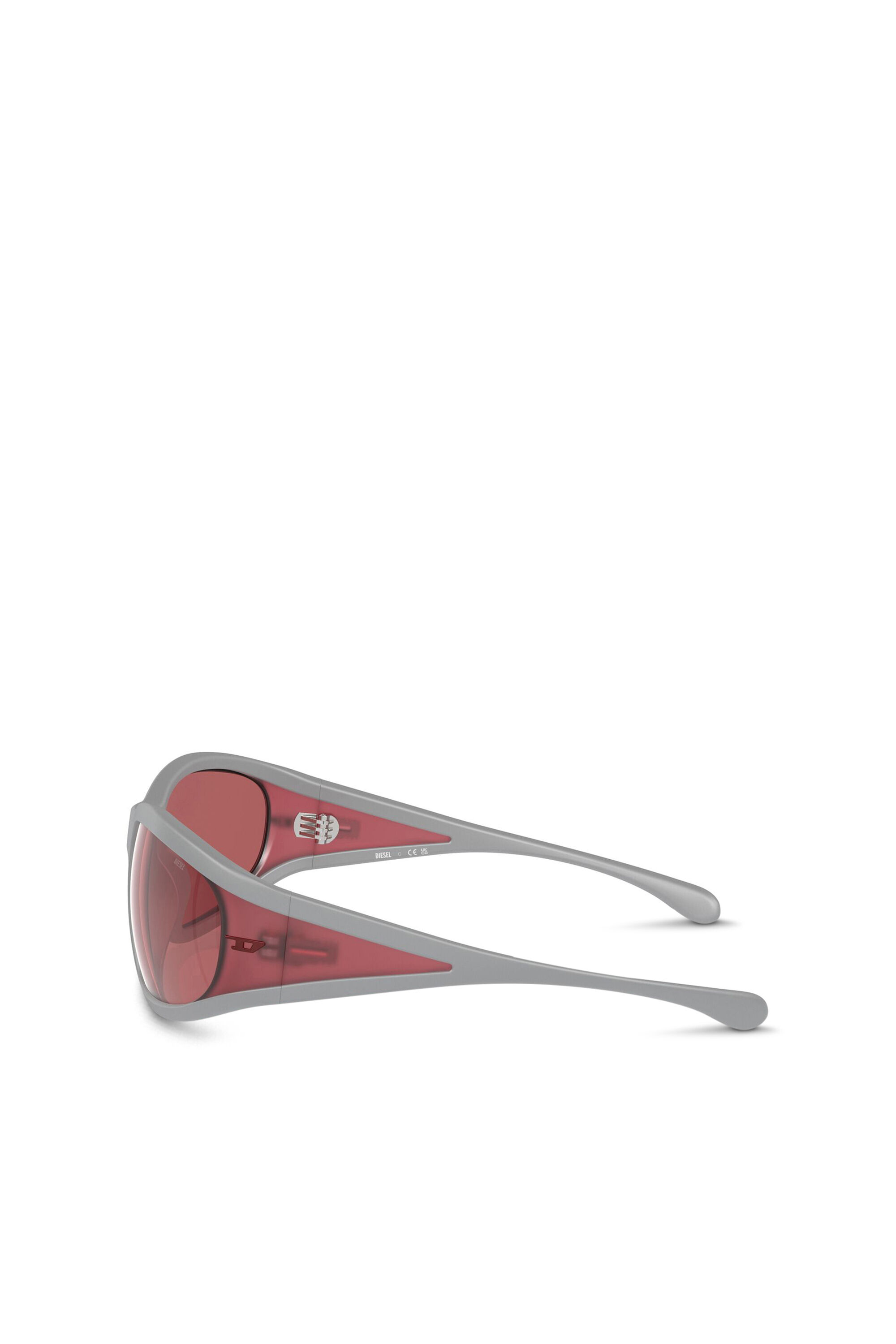 Diesel - 0DL3002, Unisex's Rectangular sunglasses in acetate in グレー/レッド - 2