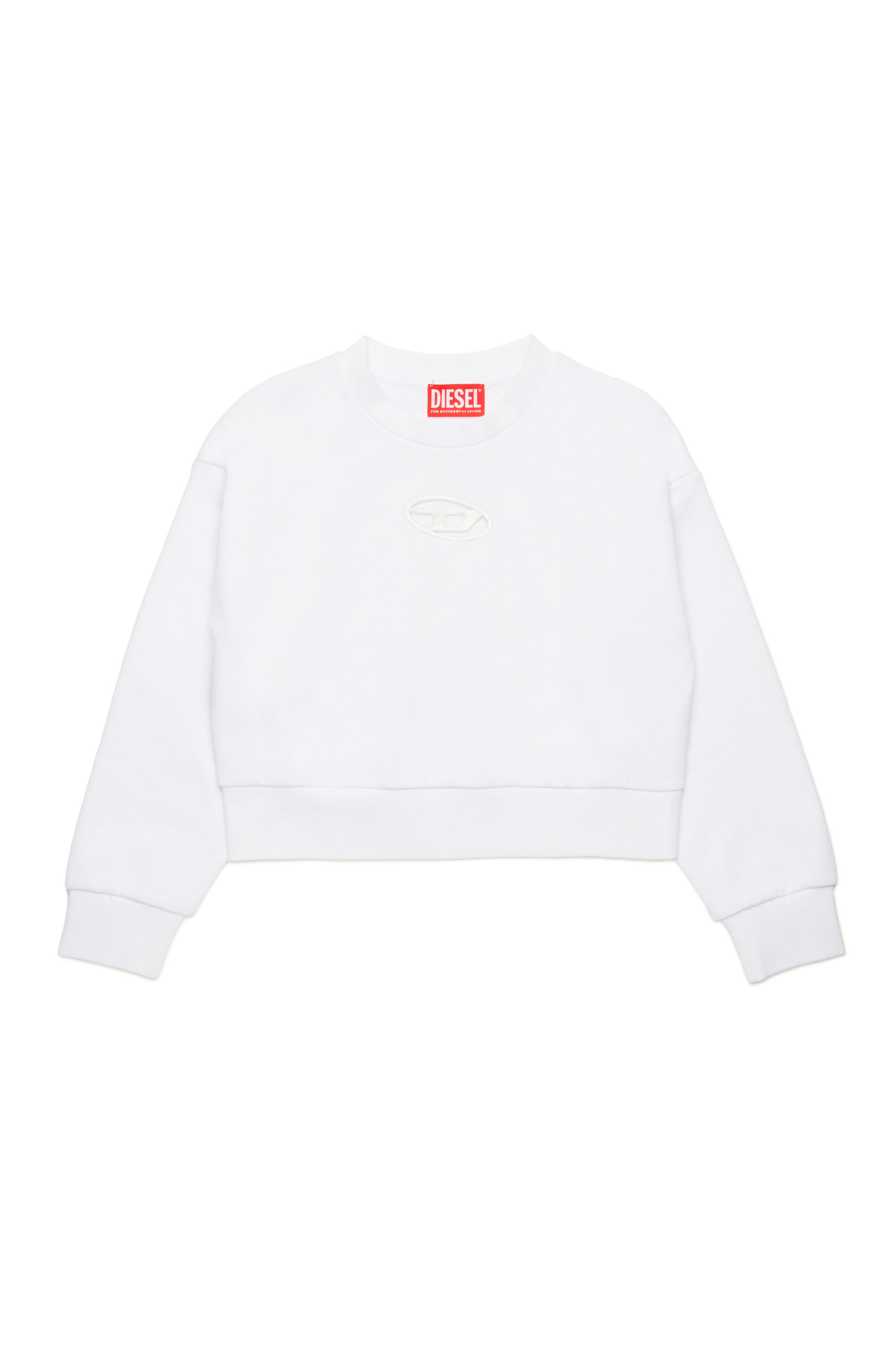 Diesel - STRASLIUM, Female's Sweatshirt with Oval D cutout in ホワイト - 1