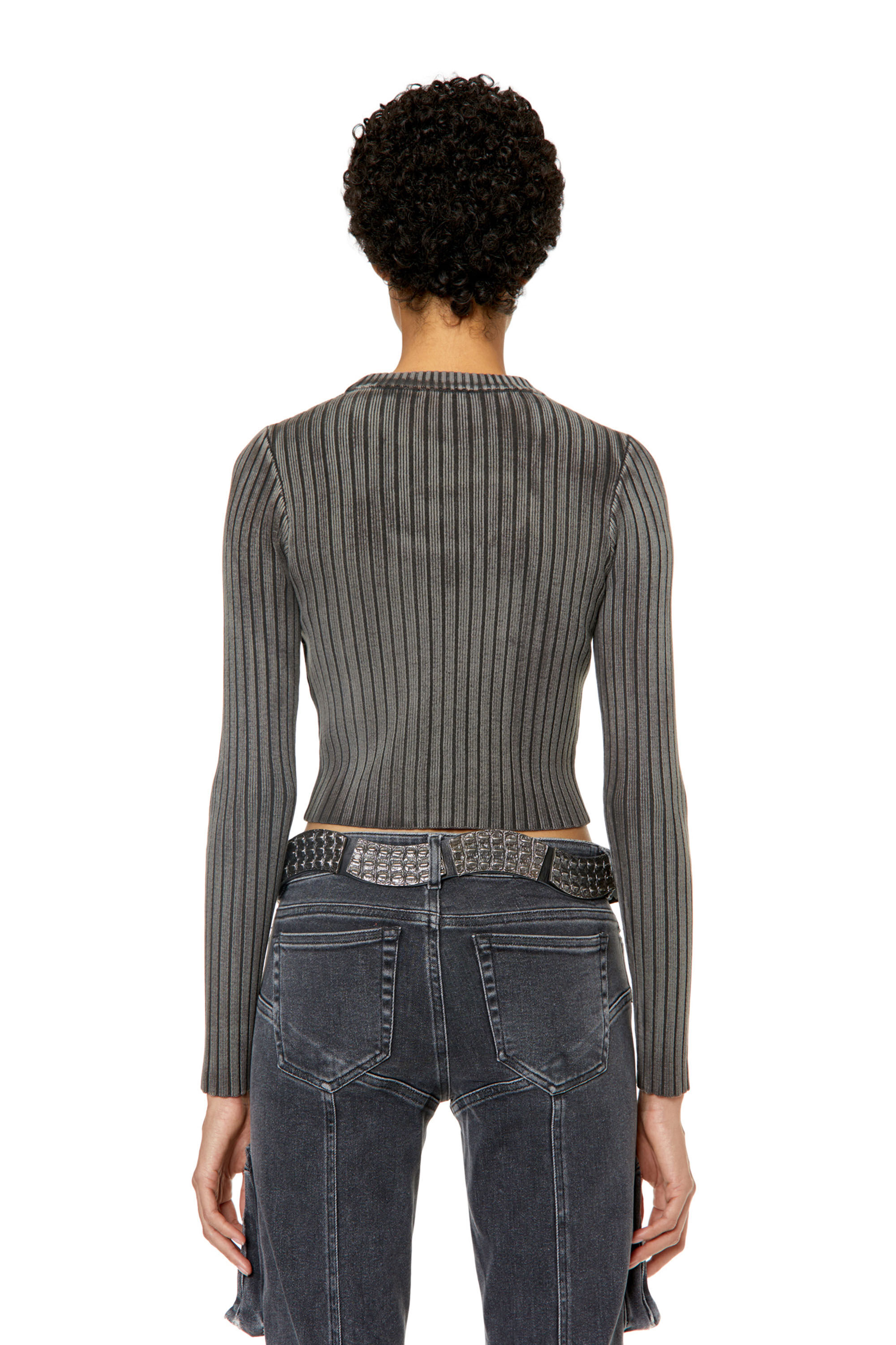 Diesel - M-ARJORY, Female's 長袖ニット トップス ロゴ in グレー - 5