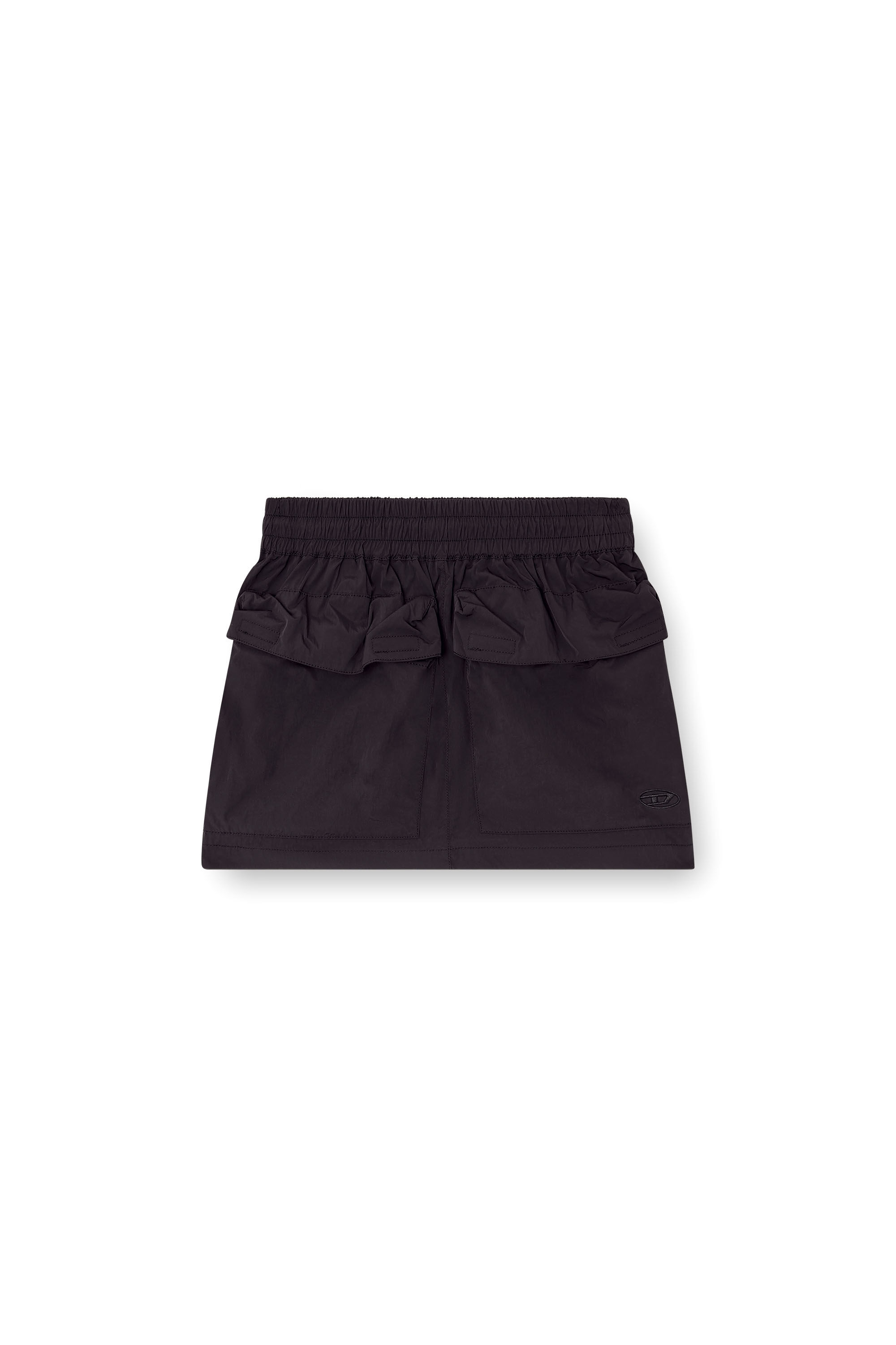 Diesel - O-CEAN, Female's Crinkled mini skirt with utility pockets in ブラック - 2