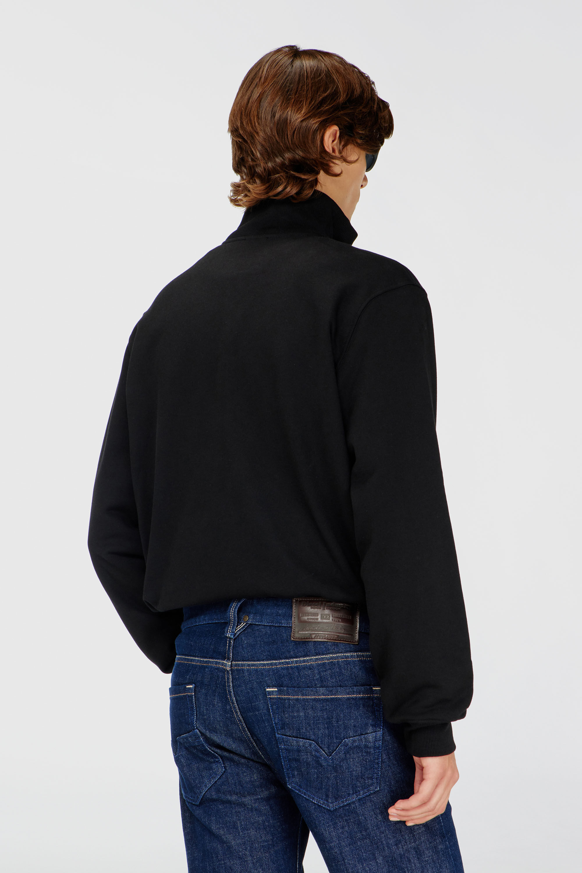 S-GINNI-ZIP-OD ジップアップスウェット｜ブラック｜メンズ｜DIESEL
