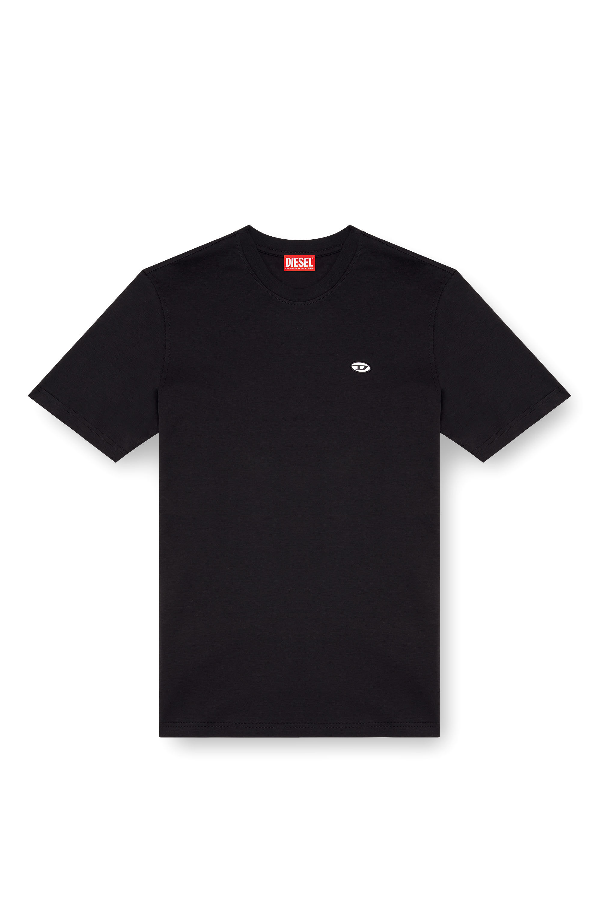 Diesel - T-ADJUST-DOVAL-PJ, Male's T-shirt with Oval D patch in ブラック - 2