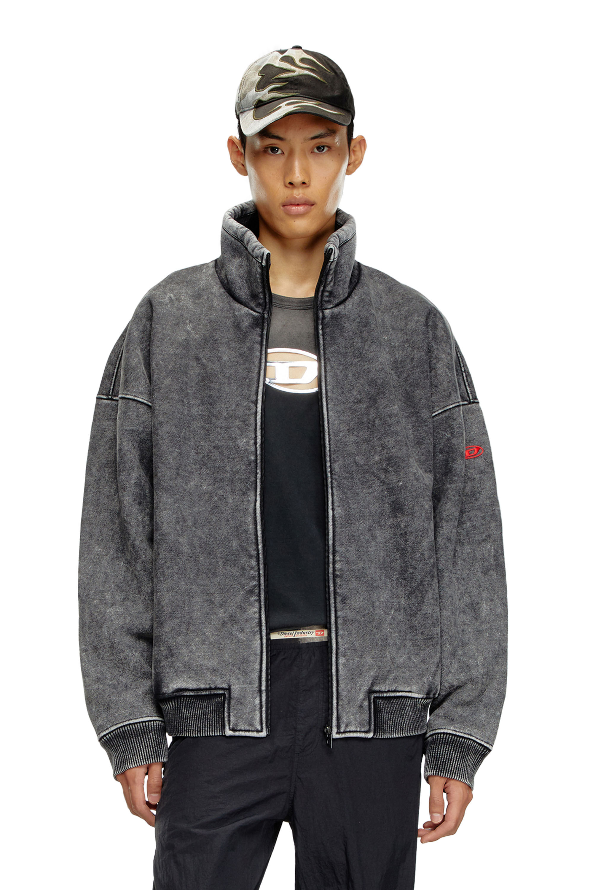 S-BATEL Jacket in teddy-bonded jersey|ブラック|メンズ|DIESEL S-BATEL Jacket in teddy-bonded jersey|ブラック|メンズ|DIESEL