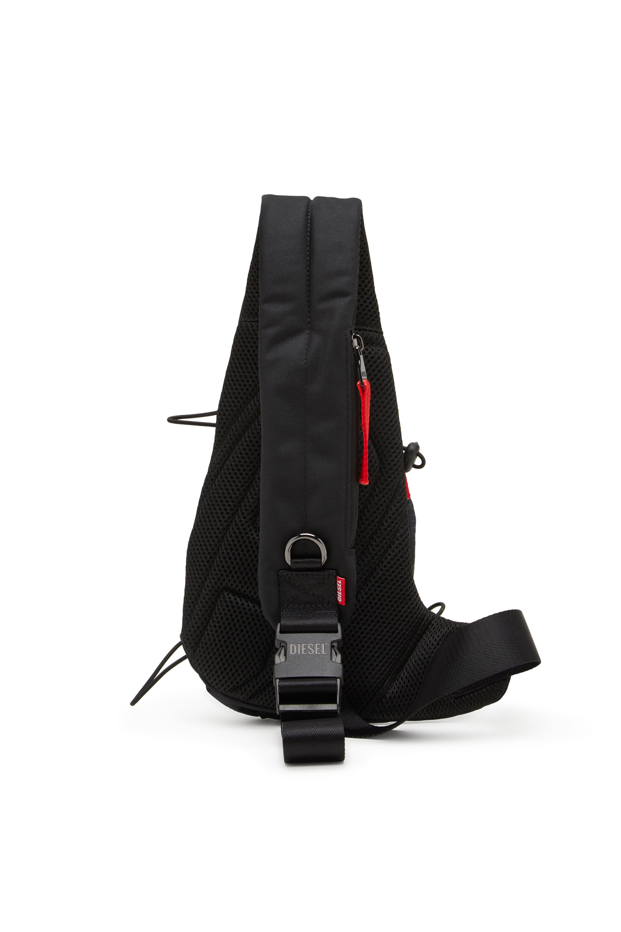 Diesel - ZIP-D CROSSBODY X, Male's Zip-D-Sling bag in check-jacquard shell in ブラック - 3