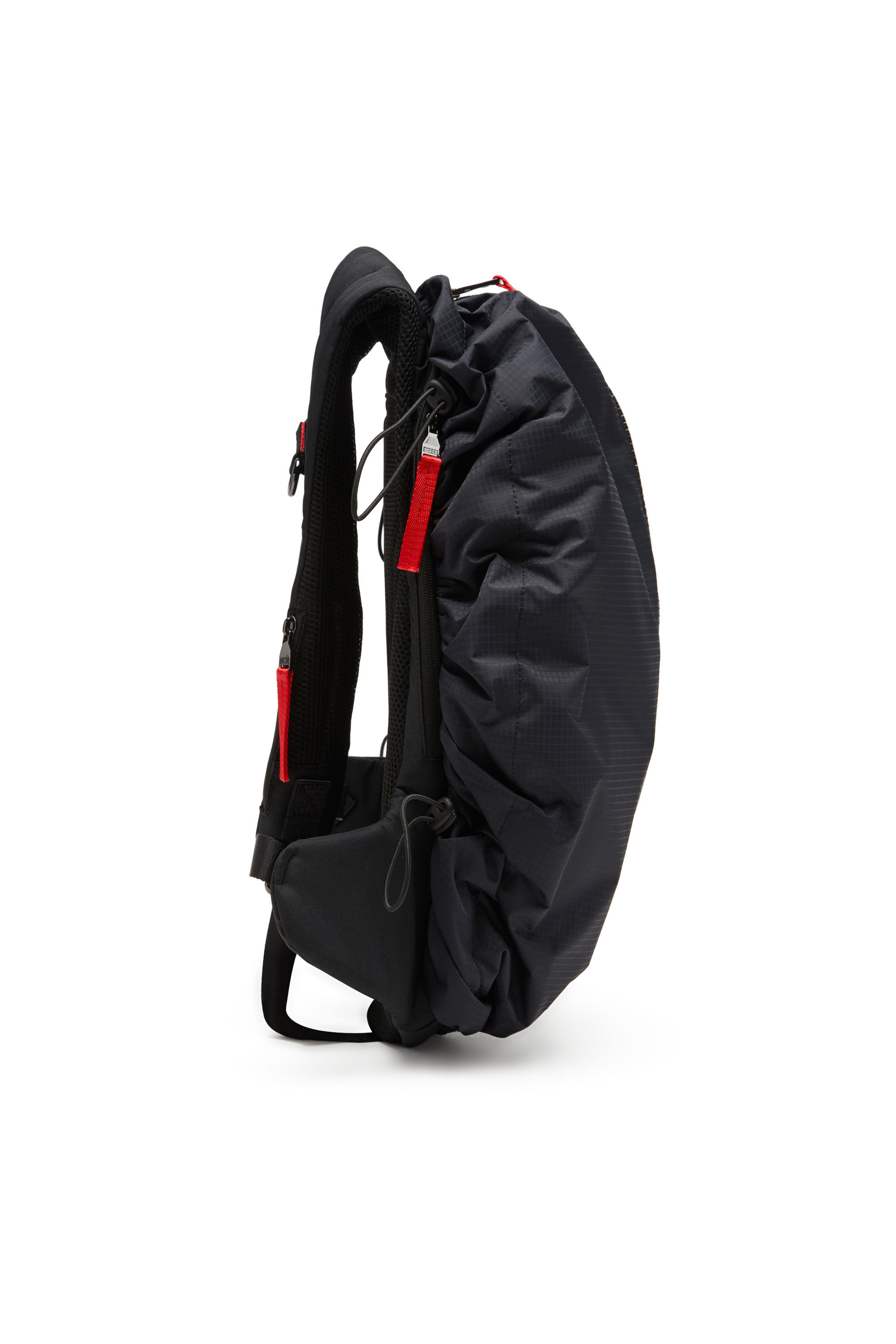 Diesel - ZIP-D BACKPACK X, Male's Zip-D-Backpack in check-jacquard shell in ブラック - 4