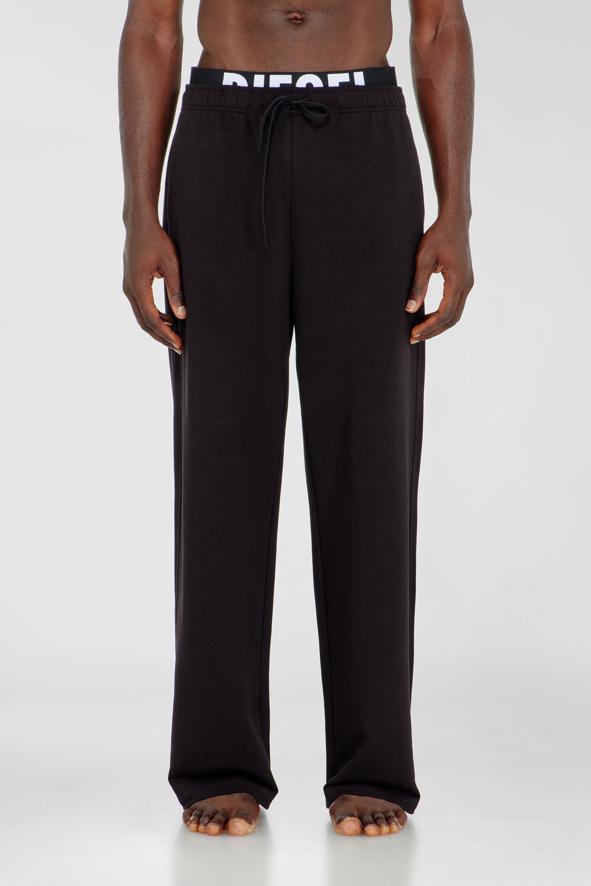 Diesel - BRADLEY-D-POP, Male's Cotton sweatpants with Diesel logo waistband in ブラック - 1