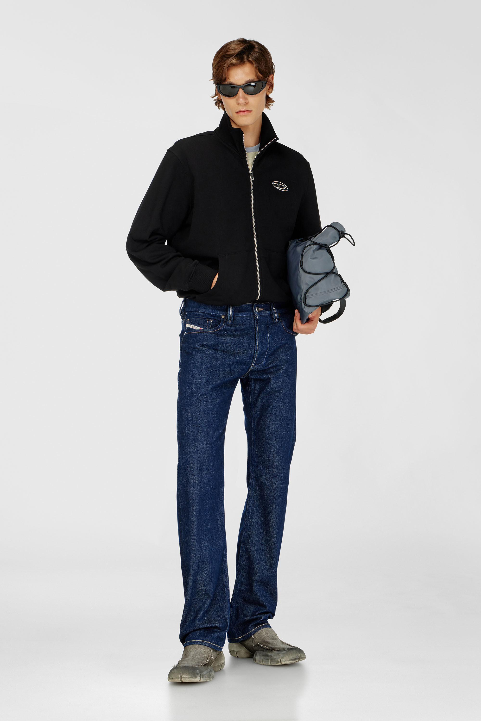 Diesel - S-GINNI-ZIP-OD, Male's ジップアップスウェット in ブラック - 1