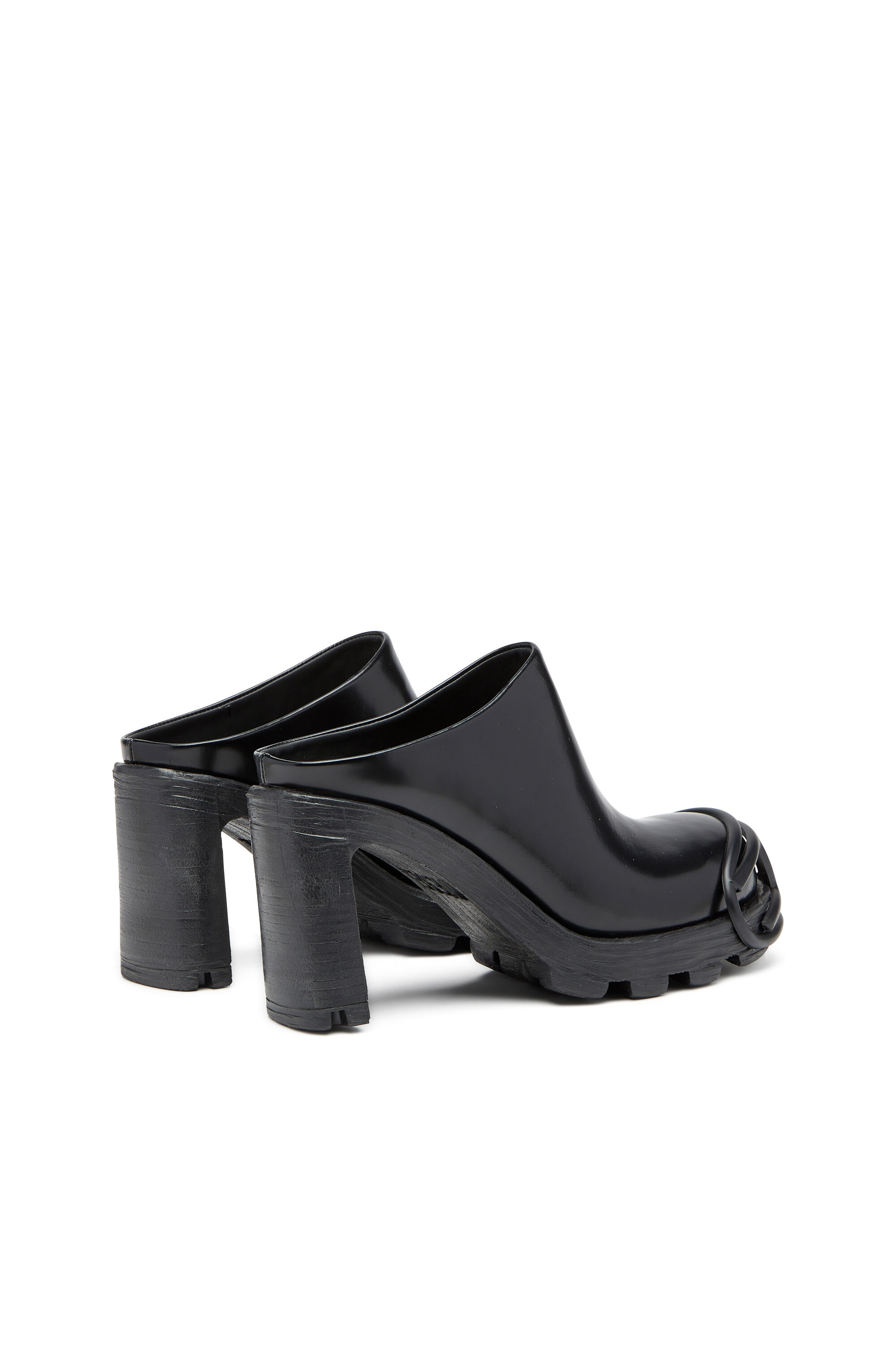Diesel - D-HAMMER ML D W, Female's D-Hammer-High-heel mules with Oval D plaque in ブラック - 4