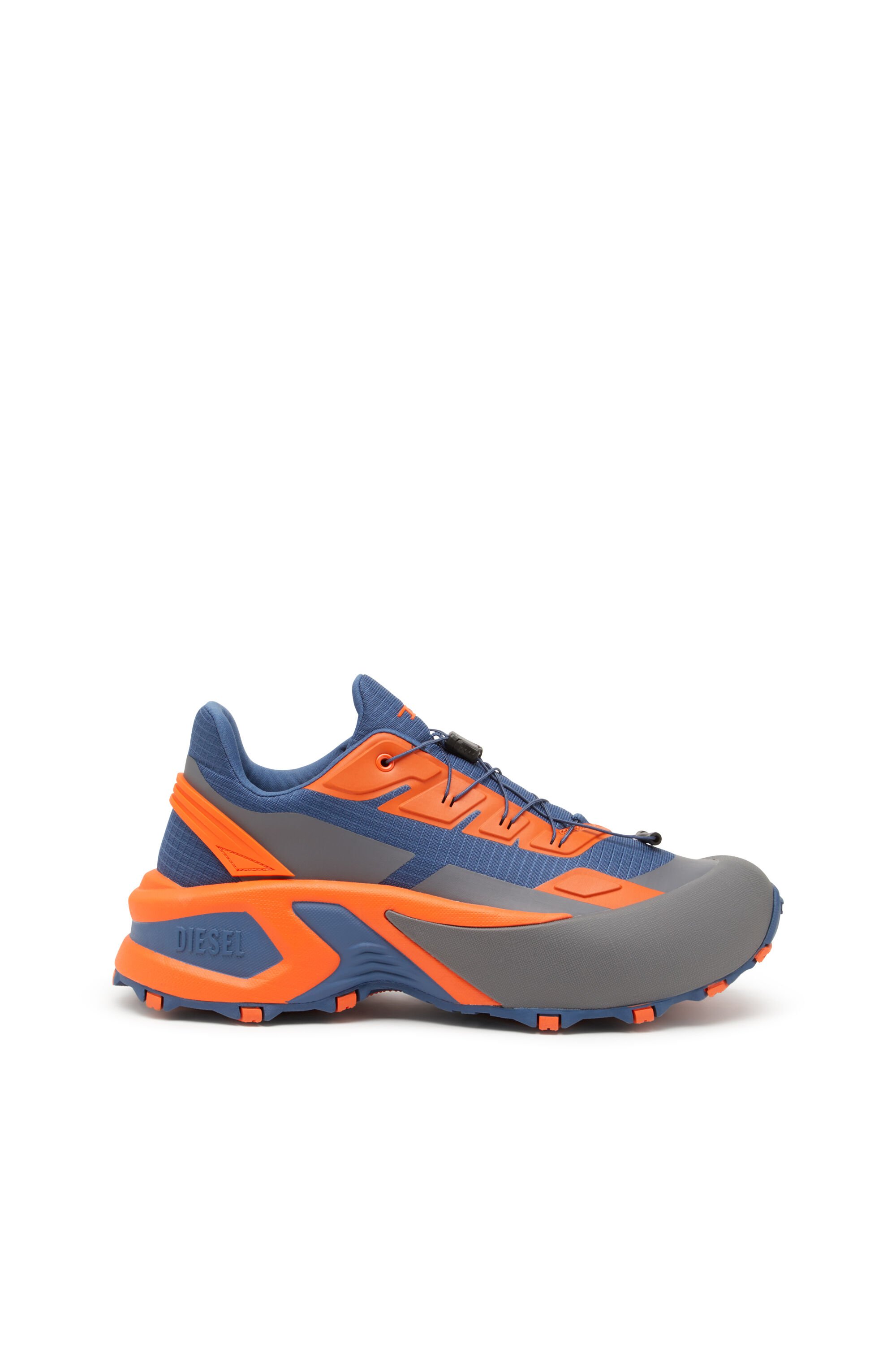 Diesel - D-CAGE RUNNER, Male's D-Cage Runner-Sneakers in TPU-trimmed ripstop in ブルー/オレンジ - 2