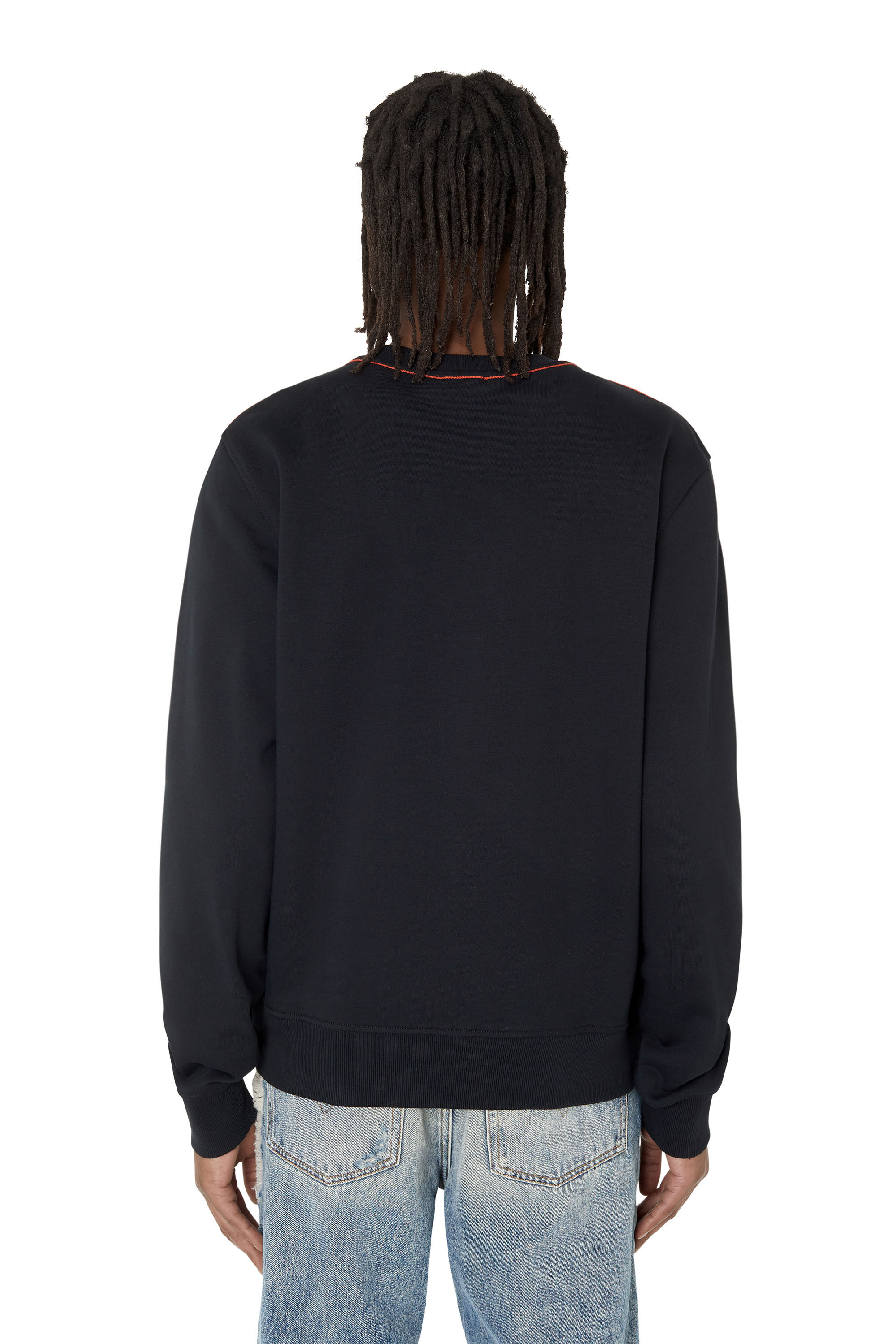 Diesel - S-GINN-E2, Male's パッチデザイン スウェット in ブラック - 5