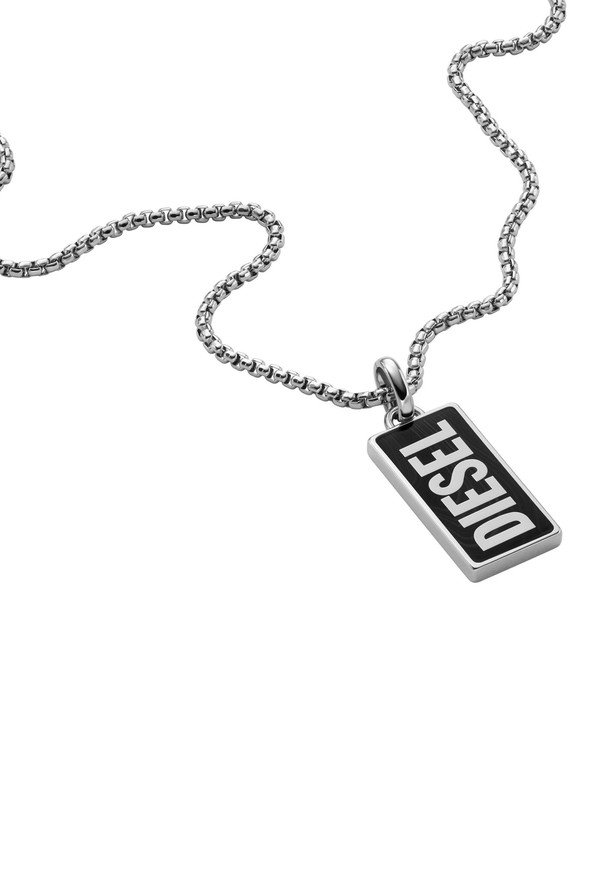 激安本物 DX1515 Black agate pendant necklace｜シルバー｜メンズ｜DIESEL アクセサリー