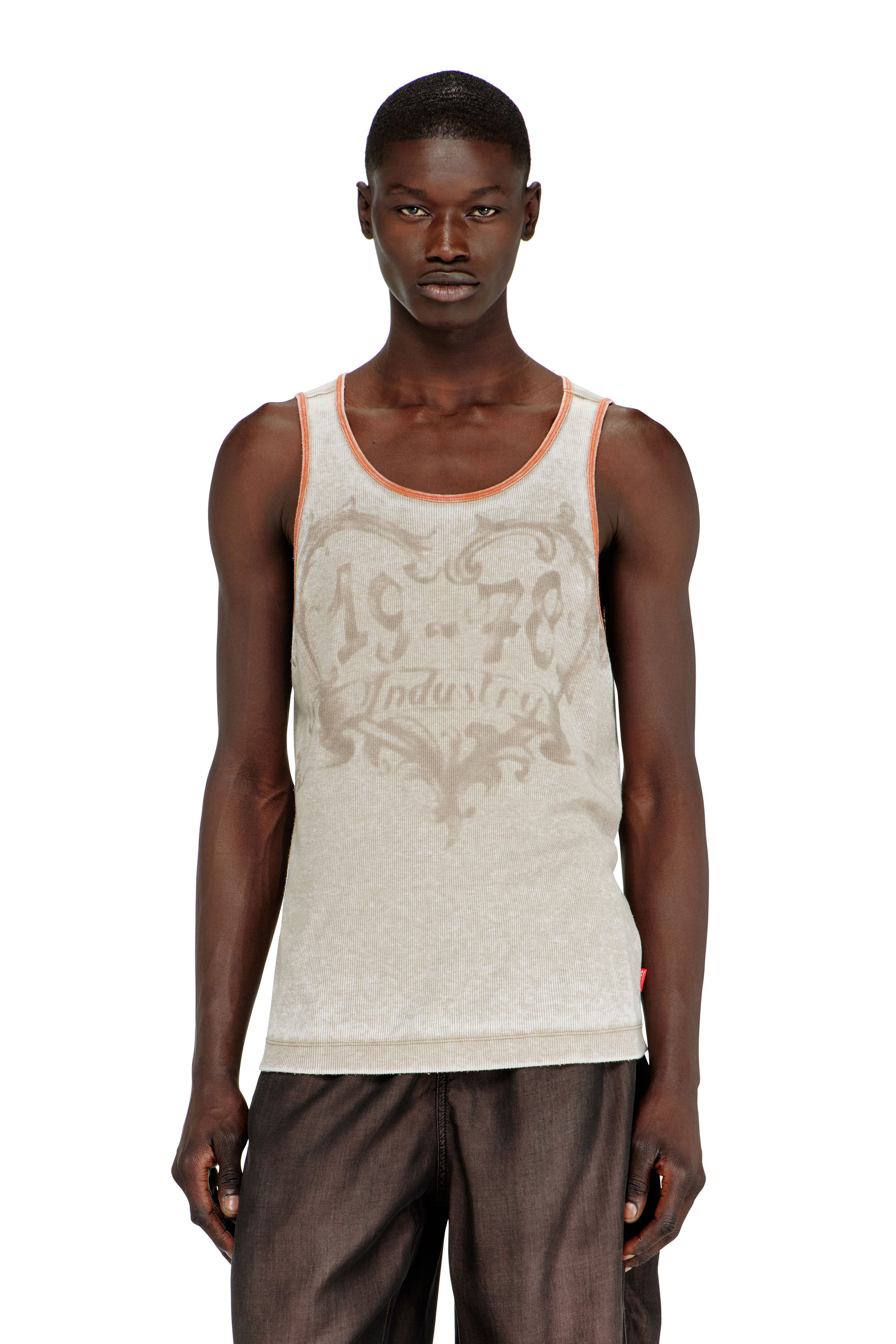 Diesel - T-HIRST, Male's スリーブレストップ in ベージュ - 3