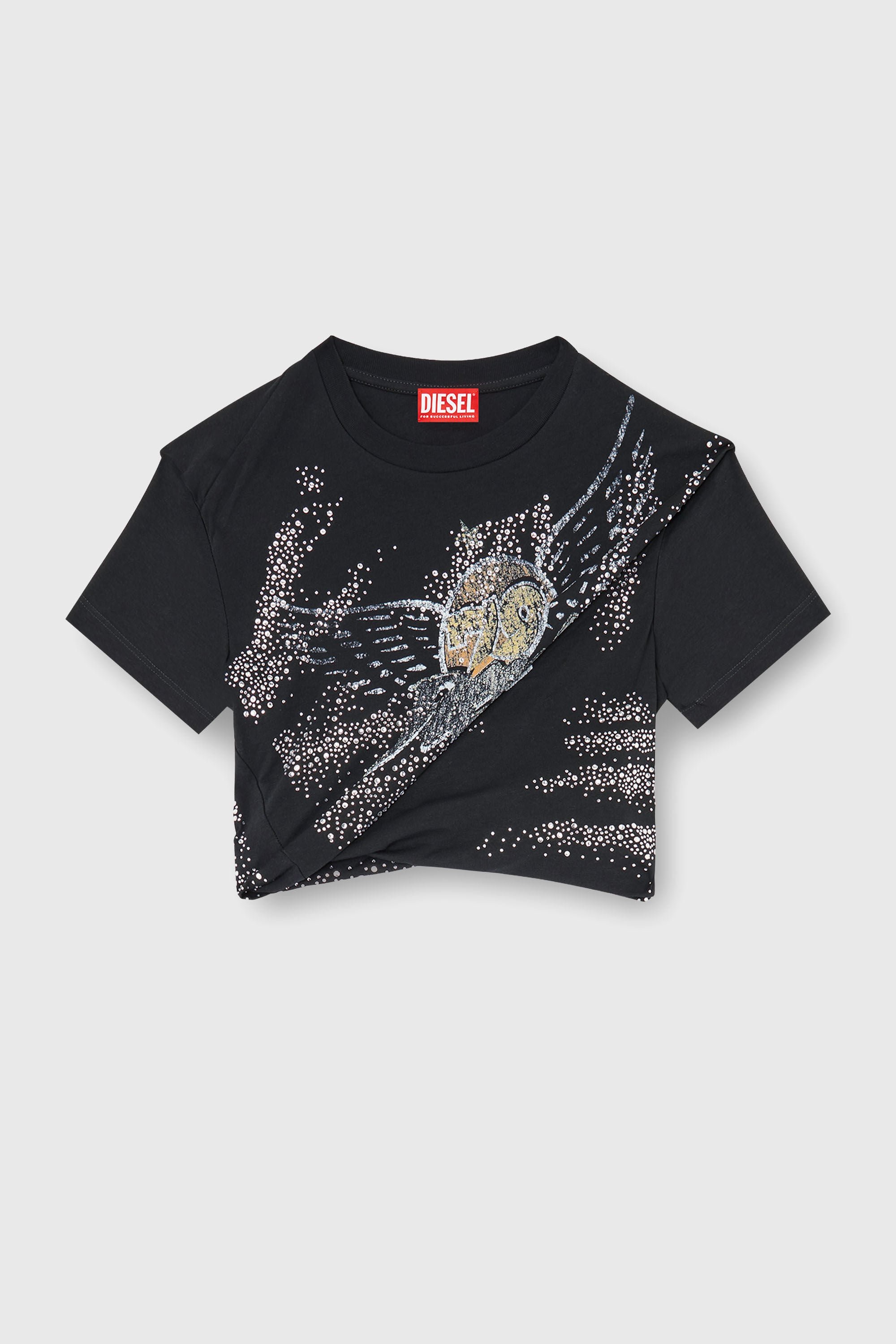 Diesel - T-WINCY, Female's Rucked-up T-shirt in double-layer jersey in null - 2