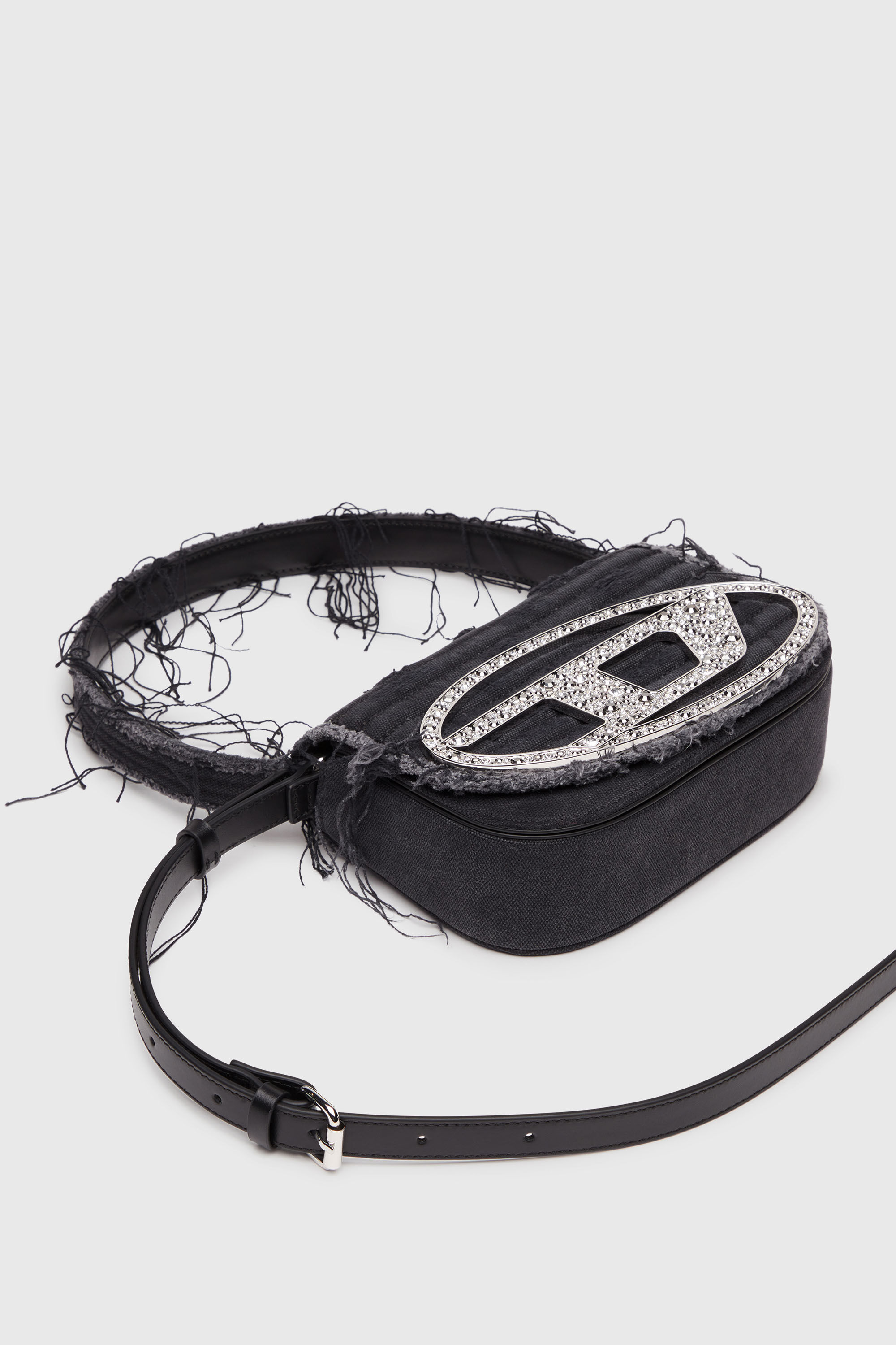 1DR 1DR-Iconic shoulder bag in canvas and leather｜ブラック