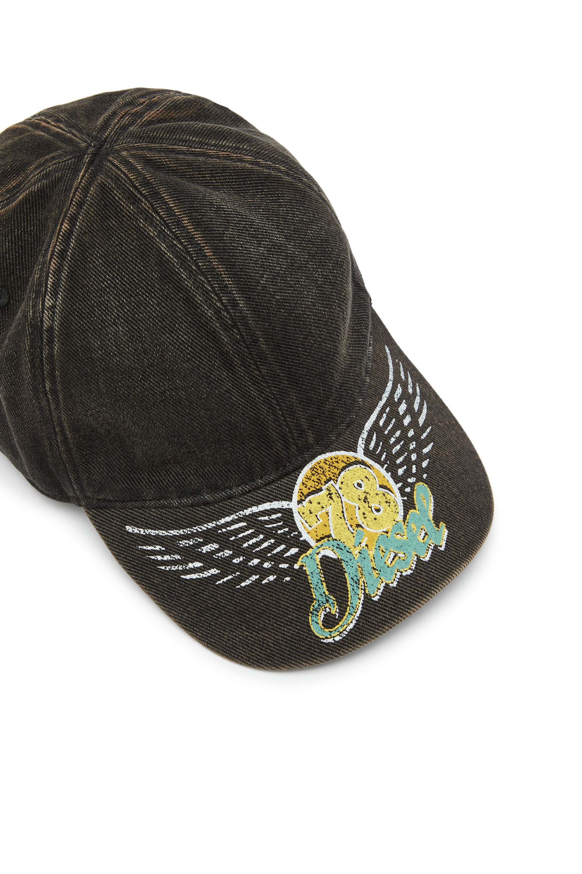 Diesel - C-ZANZY, Male's Baseball cap in treated denim in ブラック - 3