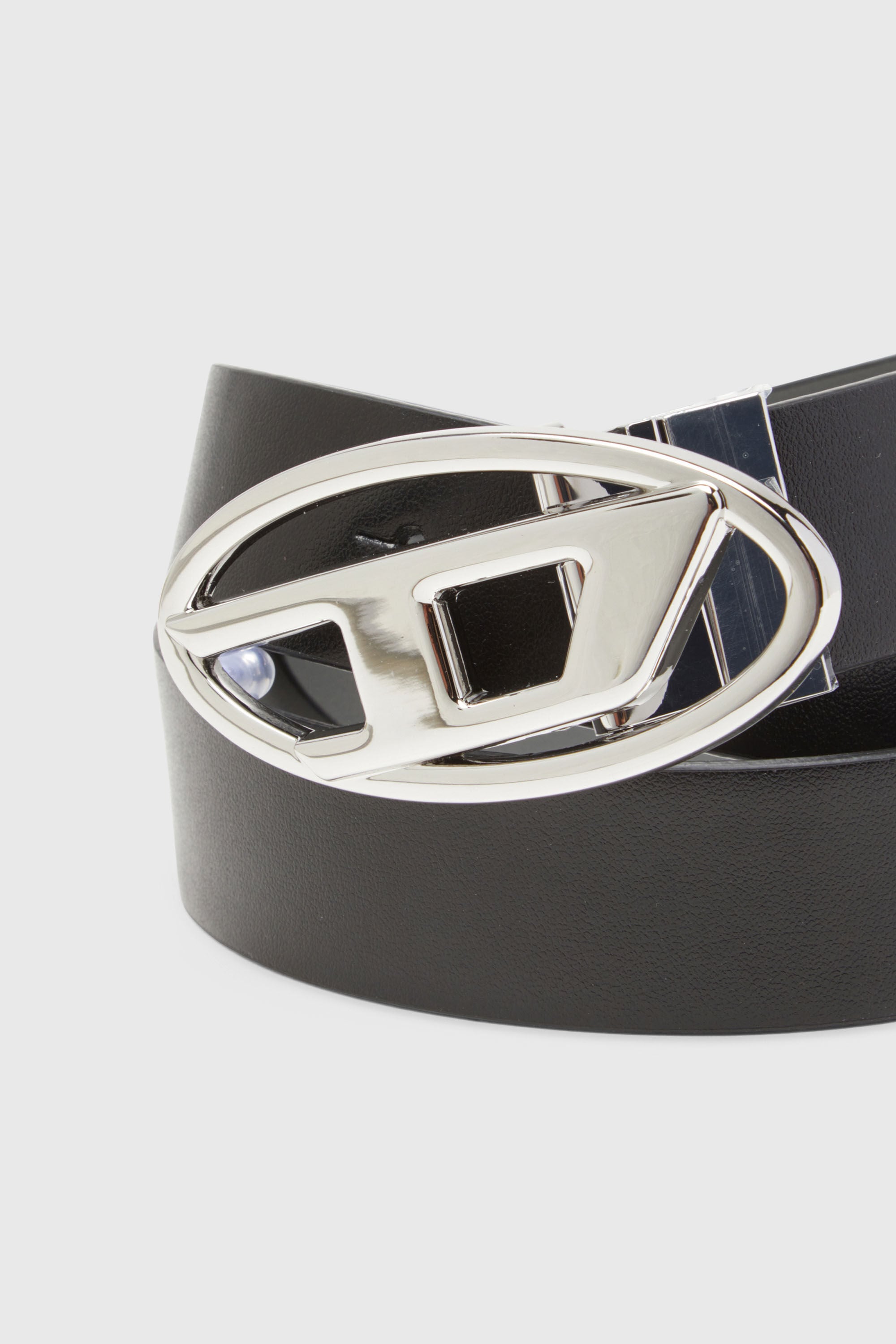 Diesel - B-1DR W REV II 30, Female's 3cm reversible leather belt with Oval D buckle in ブラック - 3