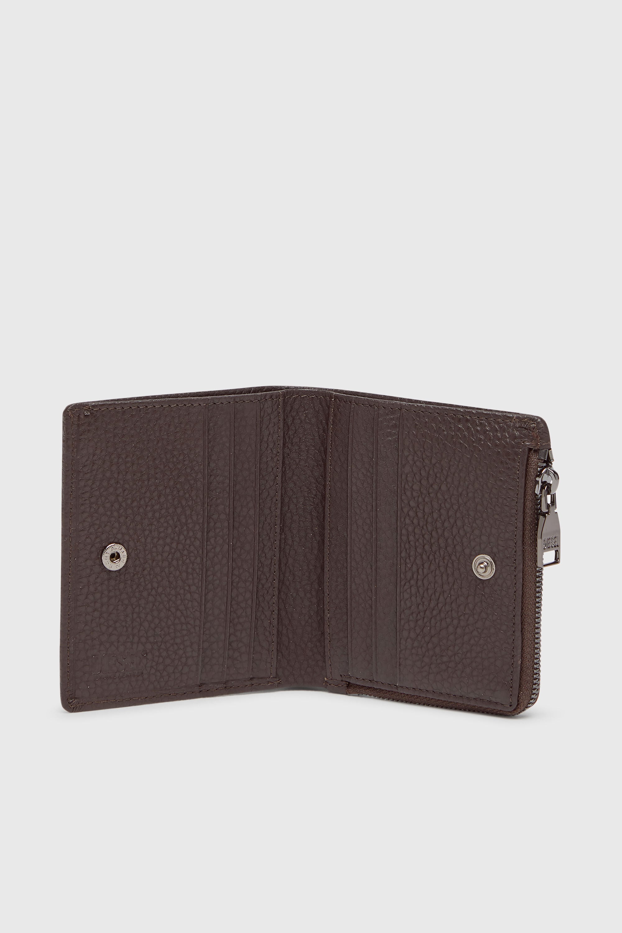 Diesel - HISSU EVO BI FOLD ZIP L, Male's 二つ折りウォレット in ブラウン - 3