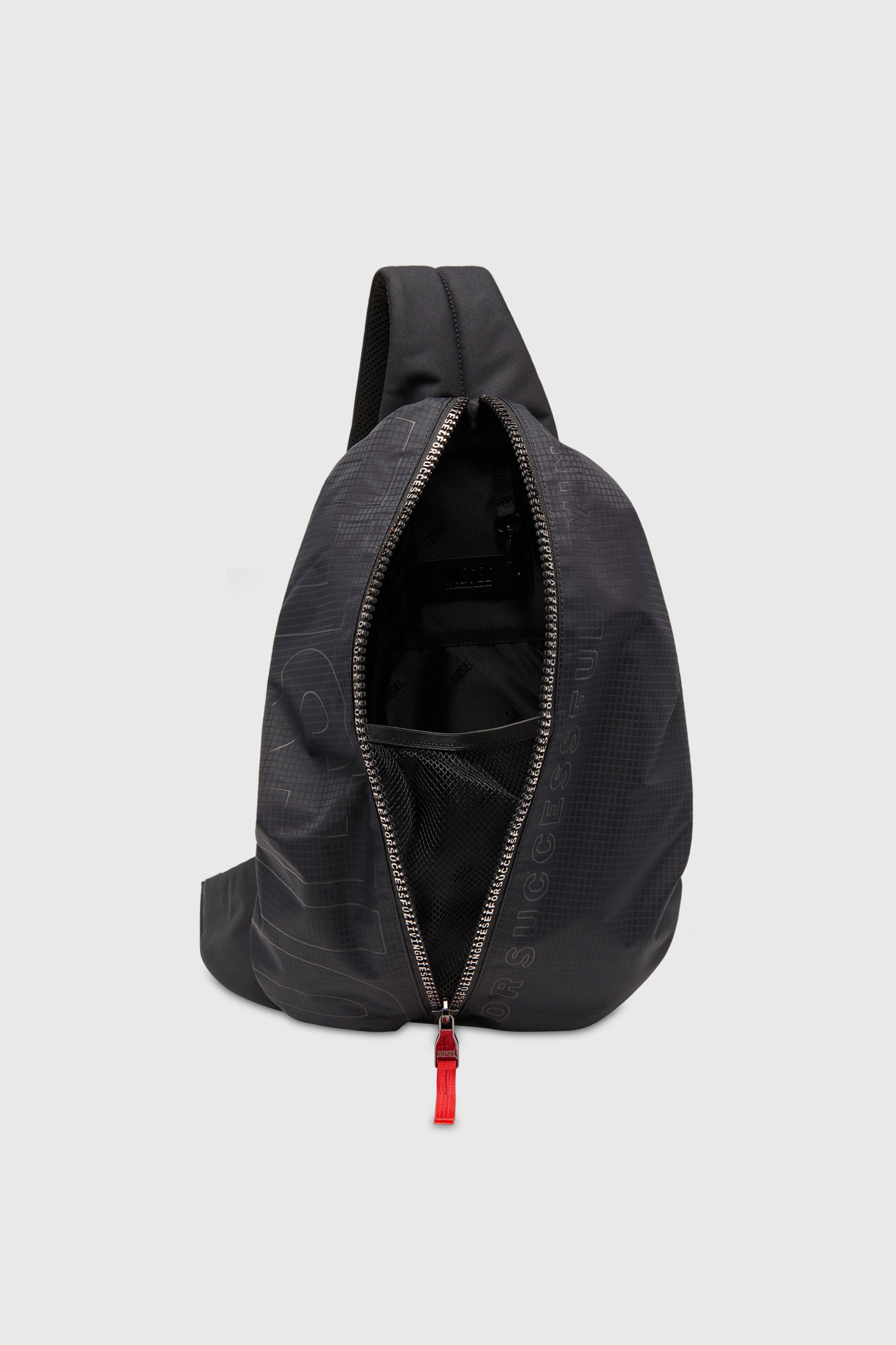 ZIP-D SLING BAG X Zip-D-Sling backpack in check-jacquard shell