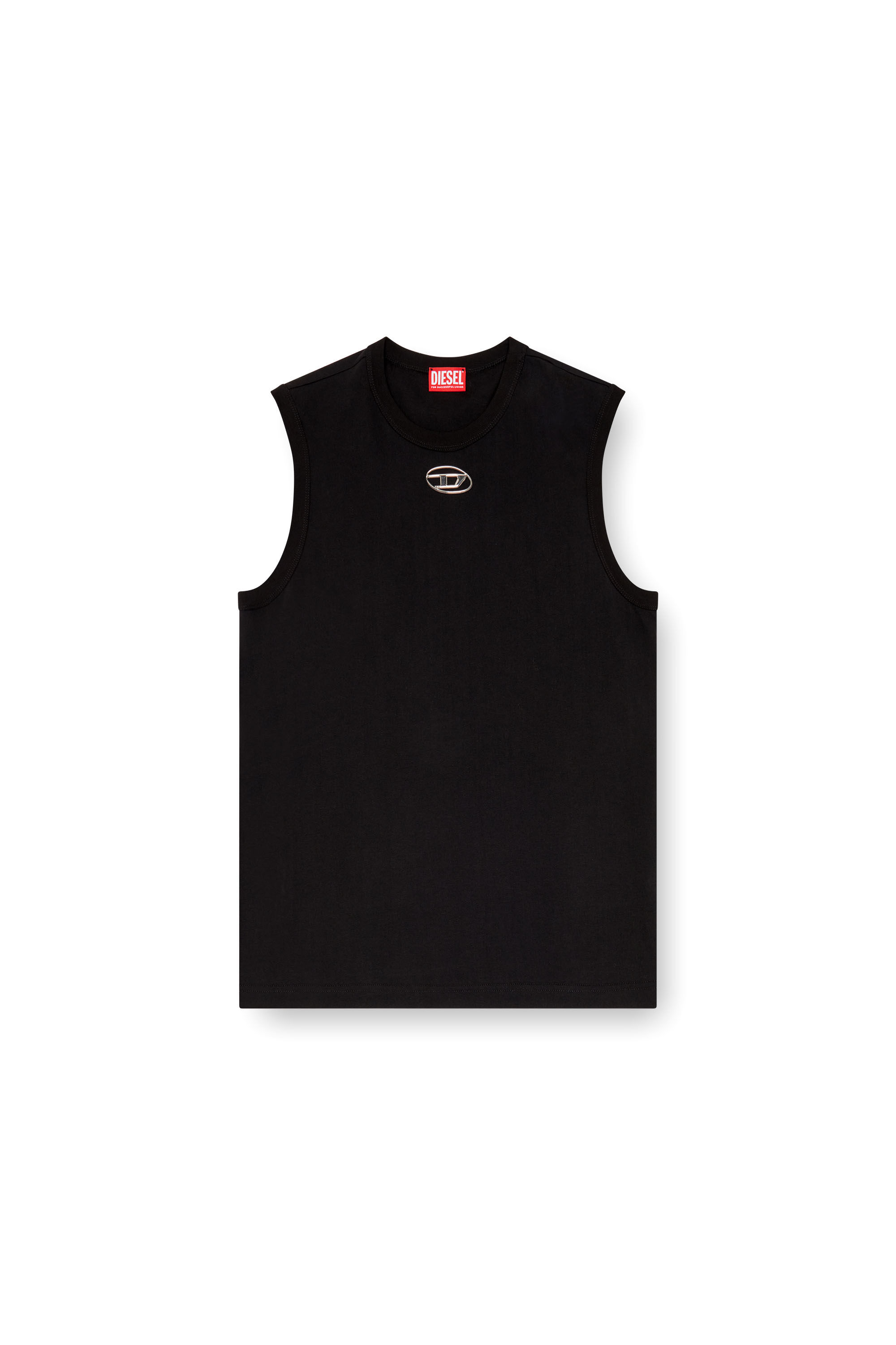 Diesel - T-BISCO-OD, Male's Tank top with injection-moulded Oval D in ブラック - 2