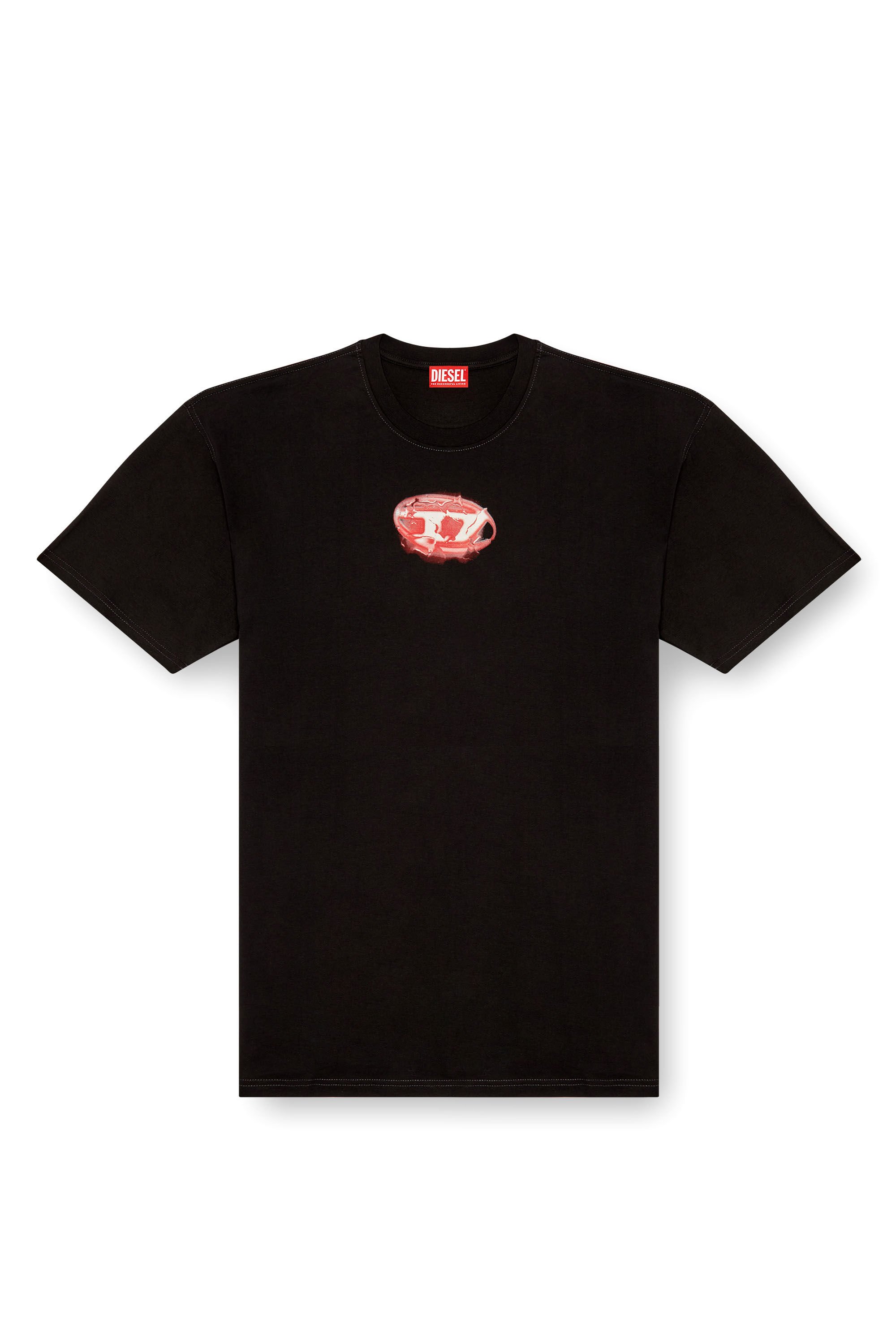 Diesel - T-BOXT-K3, Male's T-shirt with glowing-effect logo in ブラック - 2