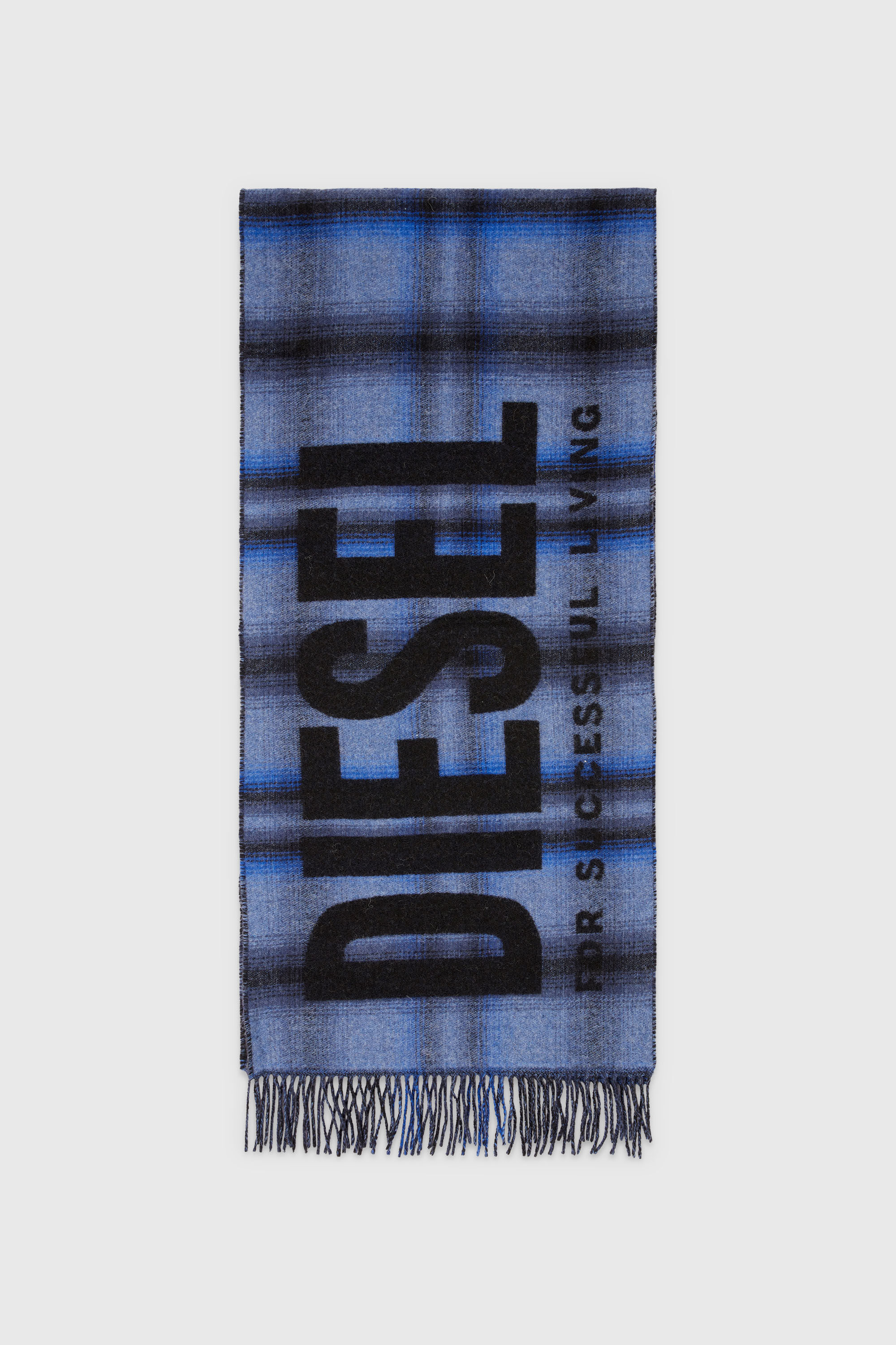 Diesel - S-CHECK, Male's ストール in ブルー - 1