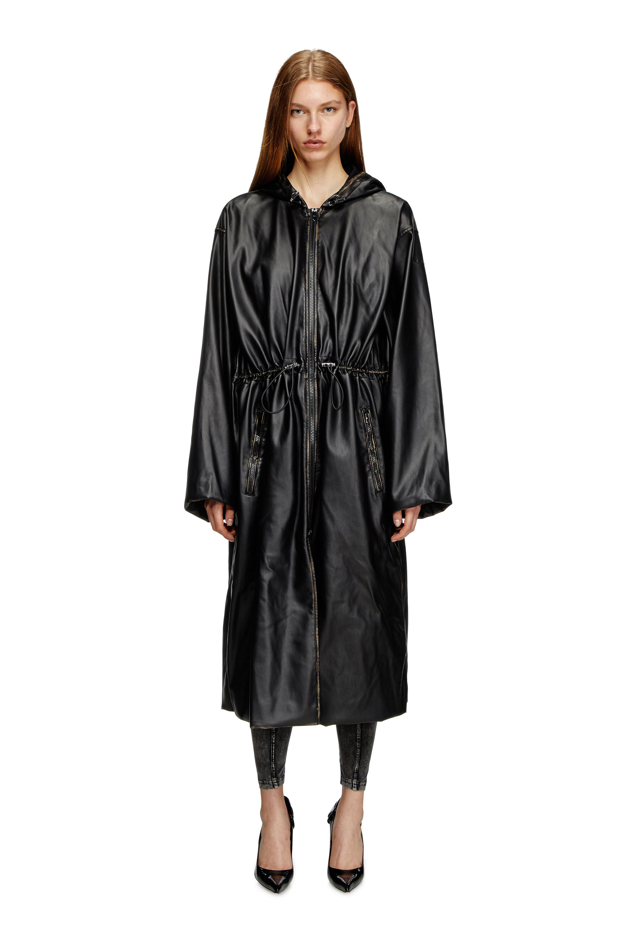 Diesel - G-LARY, Unisex's Distressed utilitarian hooded coat in ブラック - 3