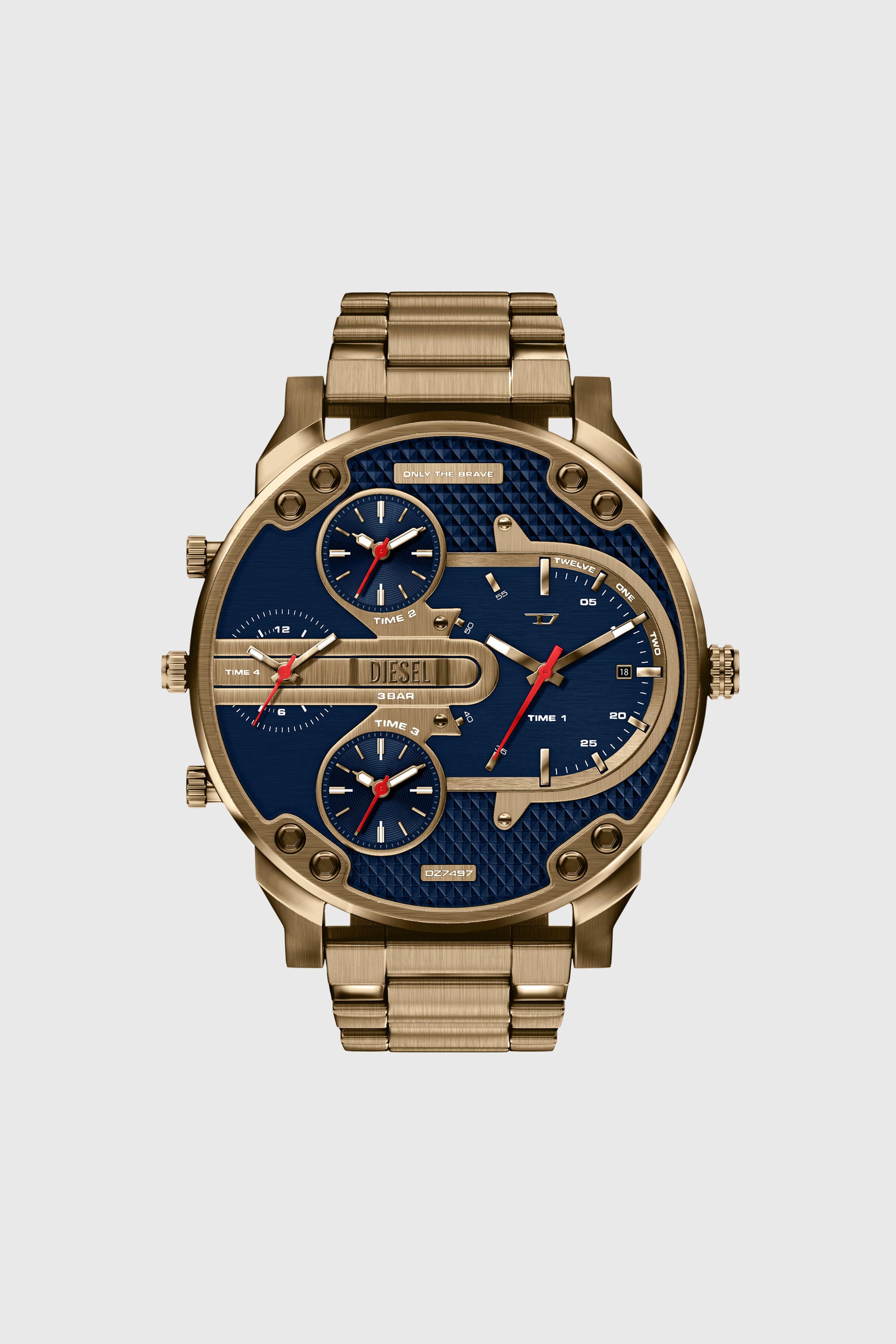 Diesel - DZ7497 WATCH, Male's Mr. Daddy Slim date antique gold-tone stainless steel watch in ゴールド - 1