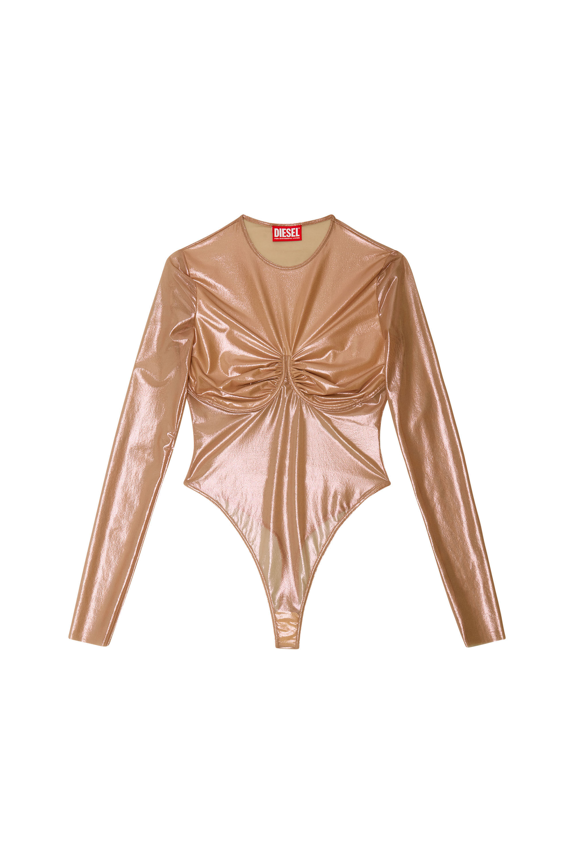 T-NIKKI Metallic tulle top with bra detail｜ピンク｜ウィメンズ｜DIESEL