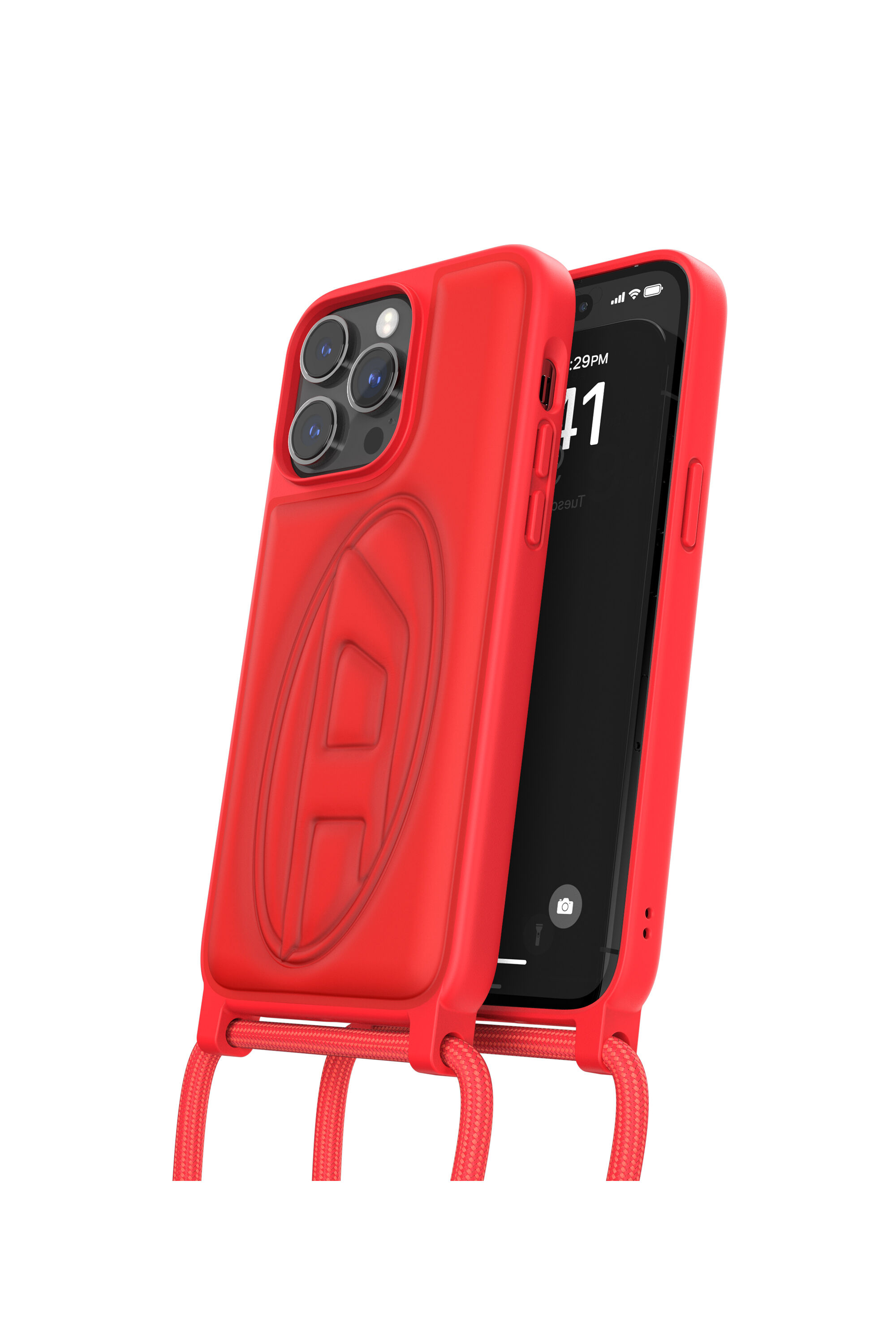 Diesel - 50280 NECKLACE CASE, Unisex's iPhone 14 Pro Max ケース in レッド - 3
