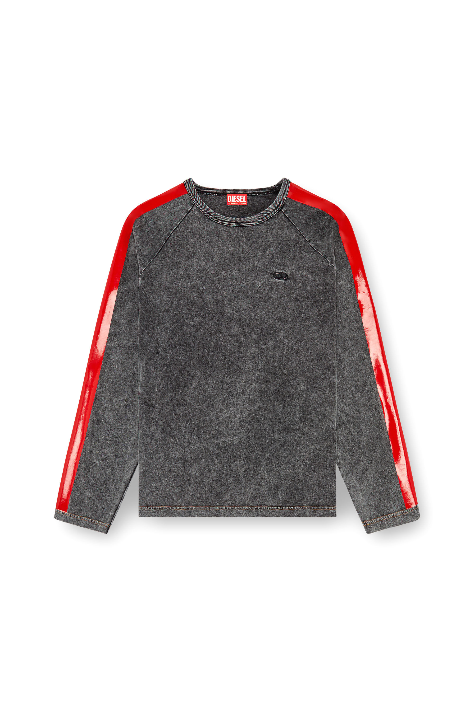T-REDROXT Long-sleeve T-shirt with glossy bands｜ブラック｜メンズ｜DIESEL