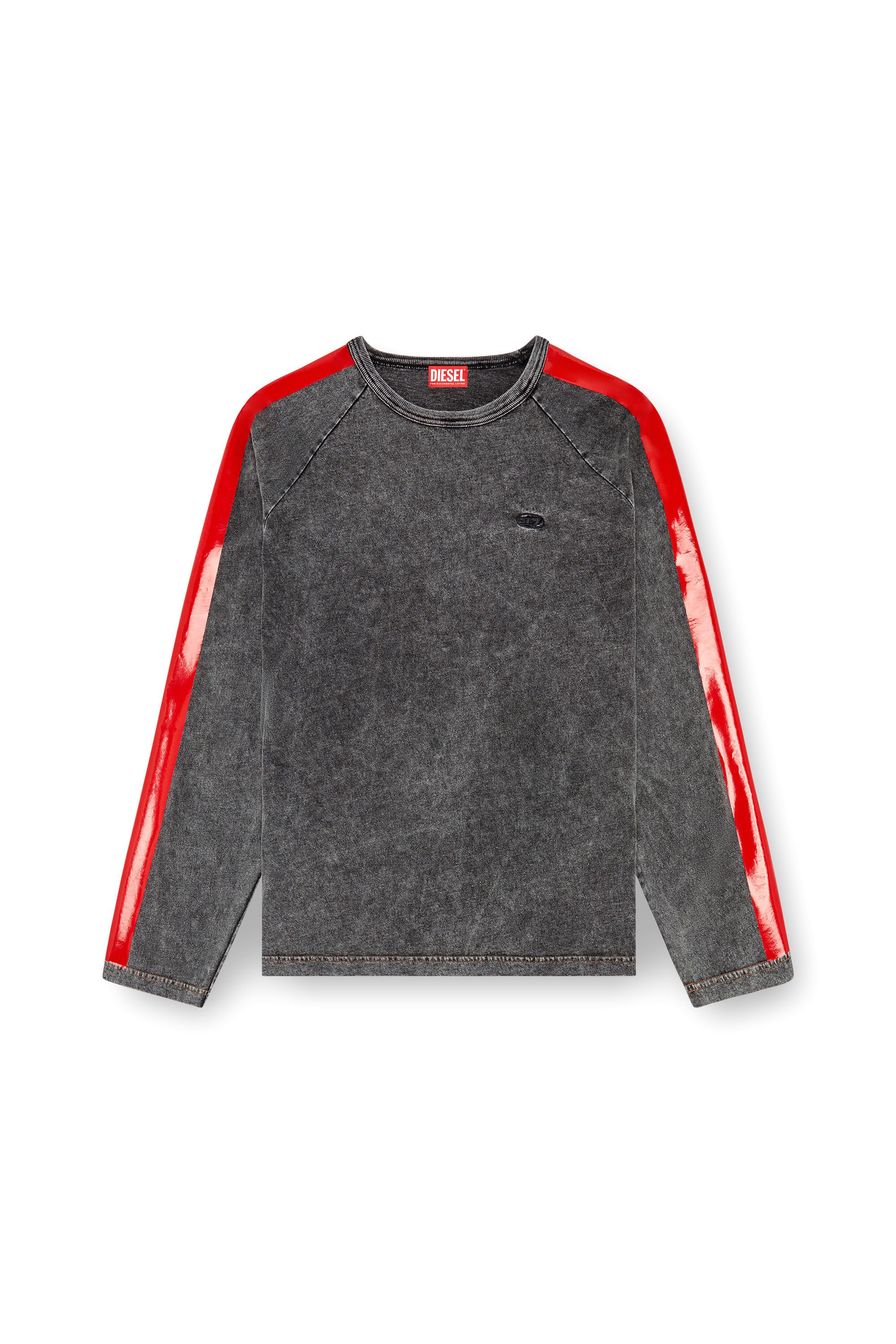 Diesel - T-REDROXT, Male's Long-sleeve T-shirt with glossy bands in ブラック - 2