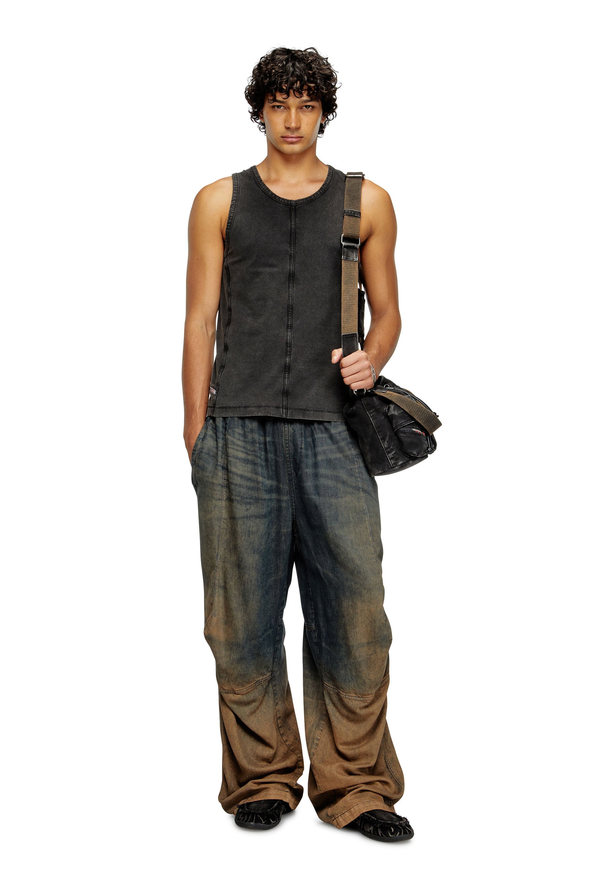 Diesel - T-MELY-SL, Male's Tank top in denim-look jersey in null - 1
