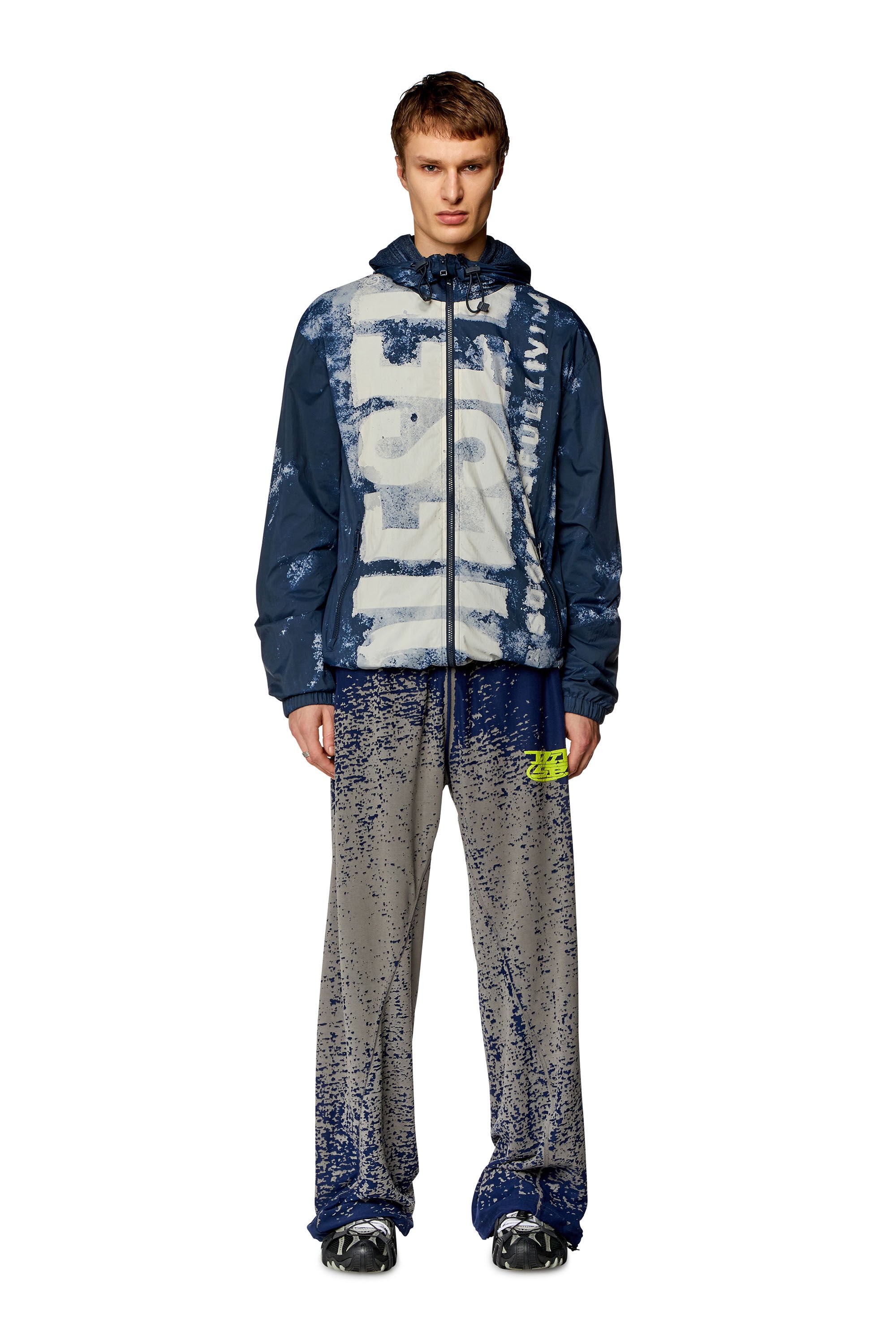 Diesel - J-WARRETT-LOGO-LOGO, Male's ジャケット in ホワイト/ブルー - 1