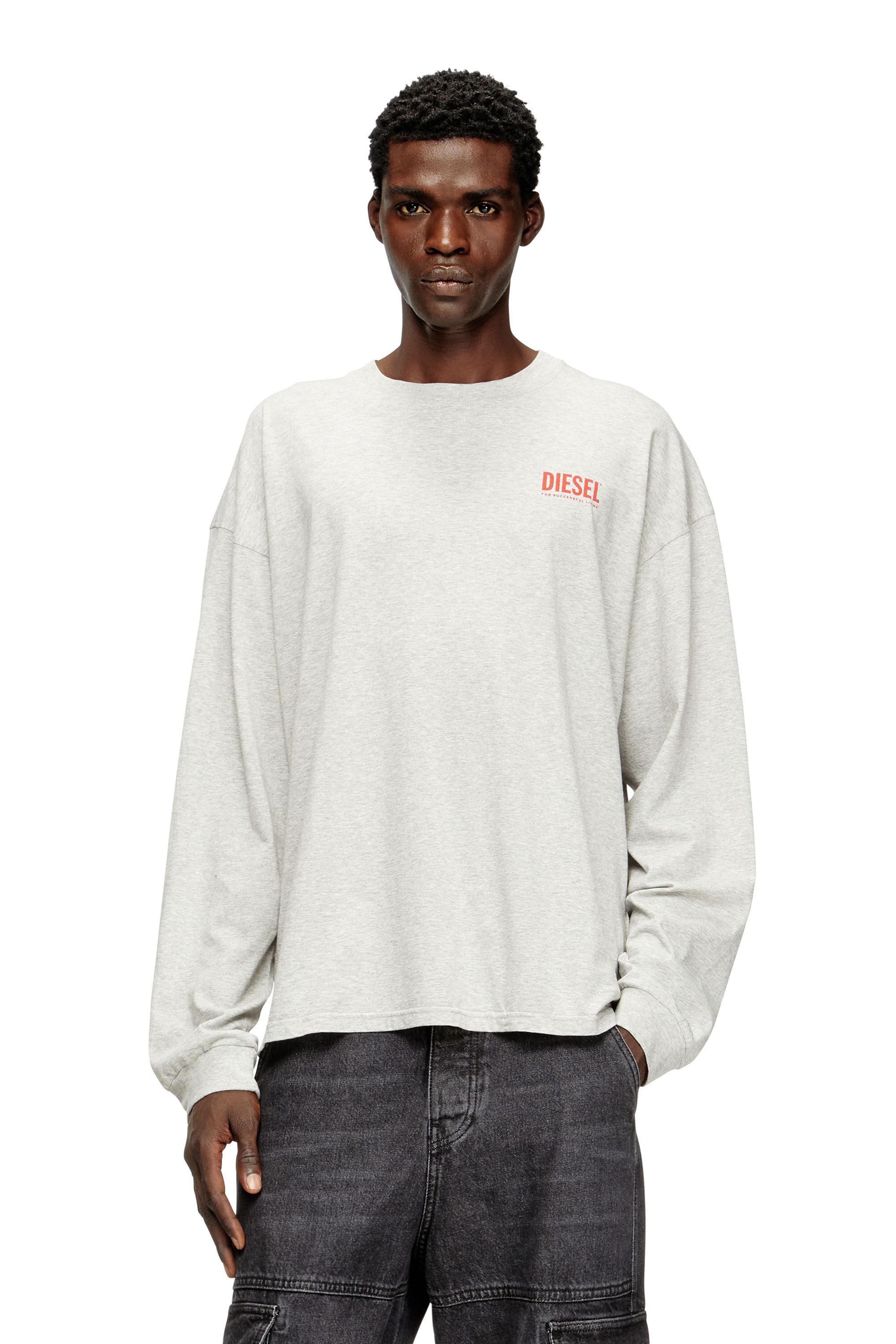 T-BOXT-LS-BISK 長袖Tシャツ｜グレー｜メンズ｜DIESEL