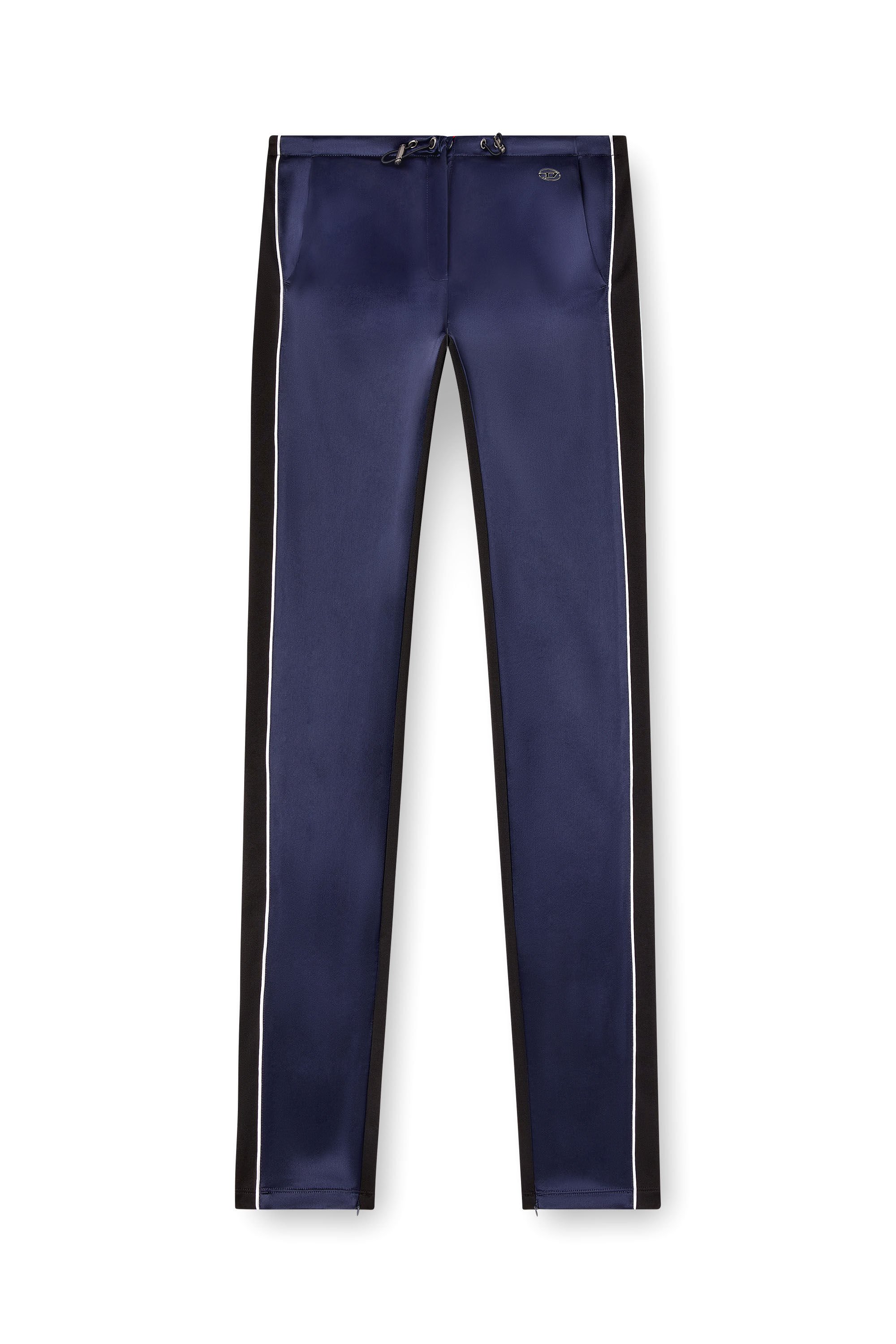 Diesel - P-ROUD, Female's Knit and satin track pants with piping in ブルー - 2