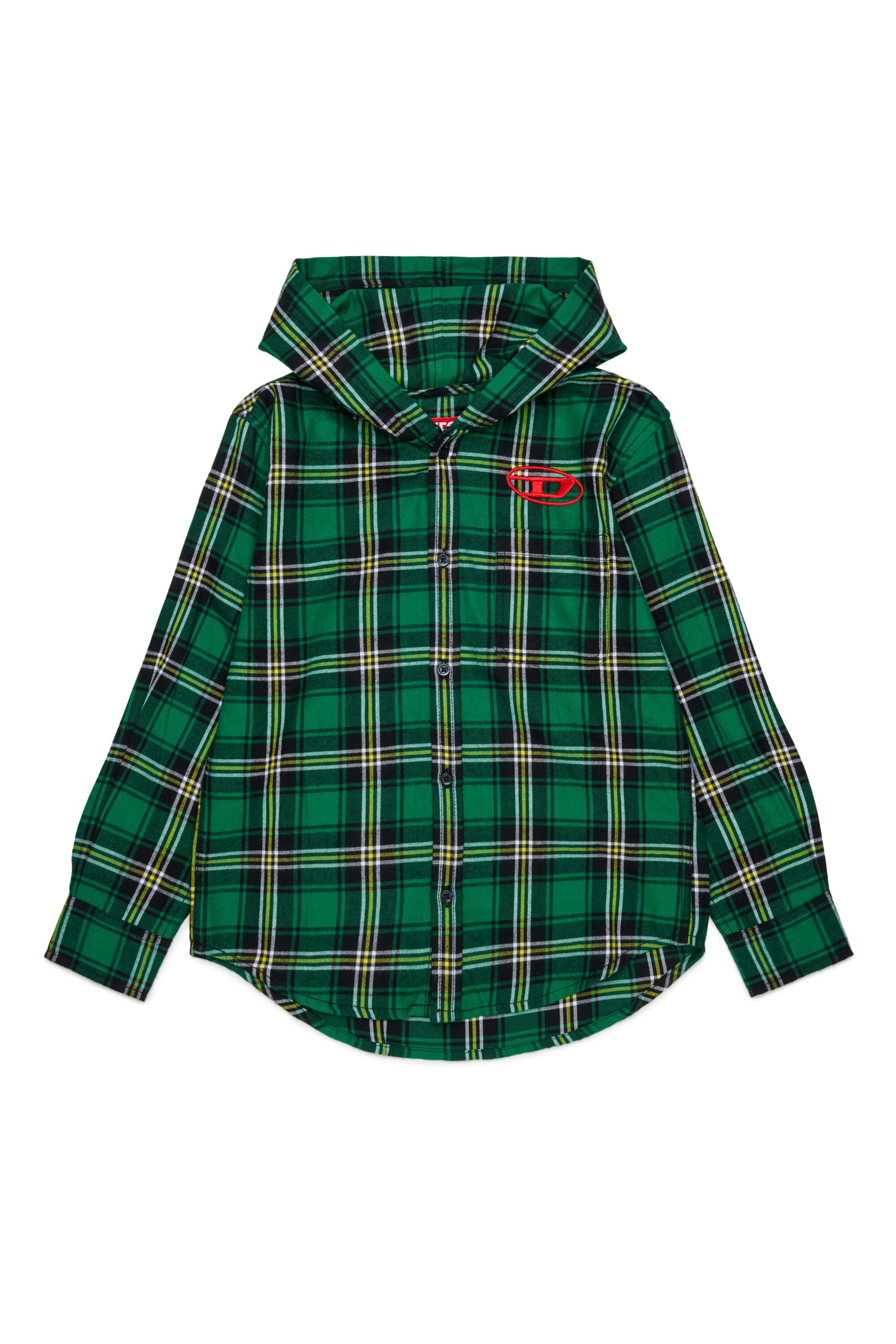 Diesel - CHECK OVER, Male's シャツ in グリーン - 1