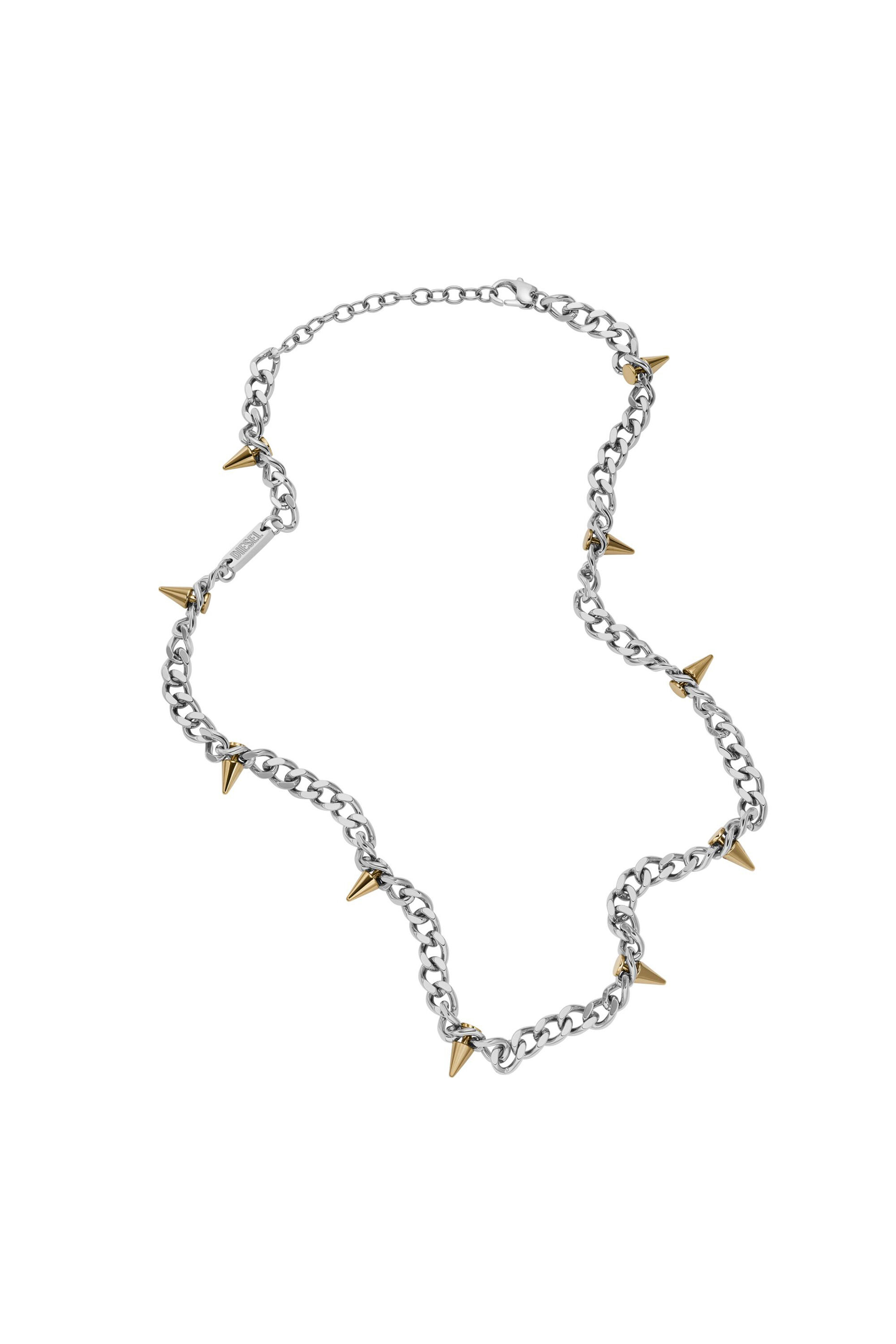 Diesel - DX1454931, Unisex's Two-Tone Stainless Steel Chain Necklace in シルバー - 1