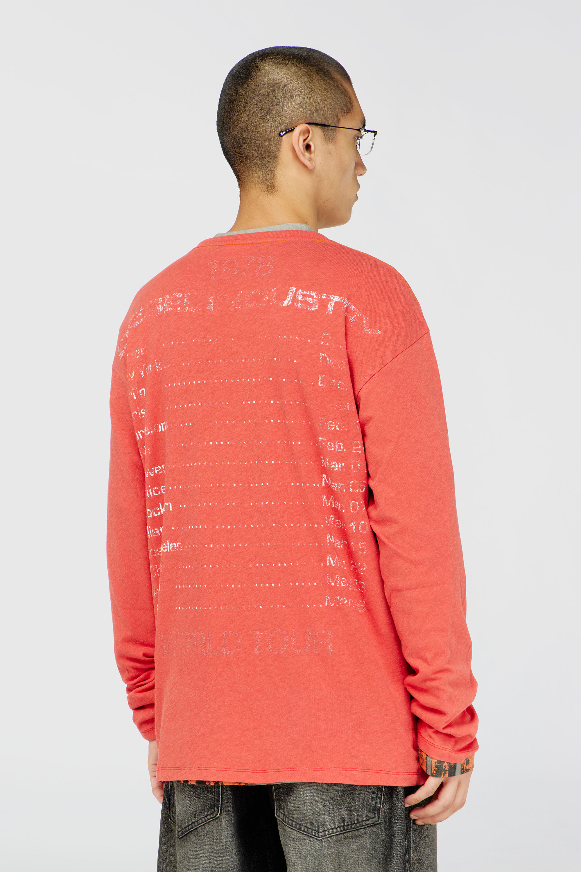 T-GERI-LS Long-sleeve T-shirt with concert graphics｜レッド