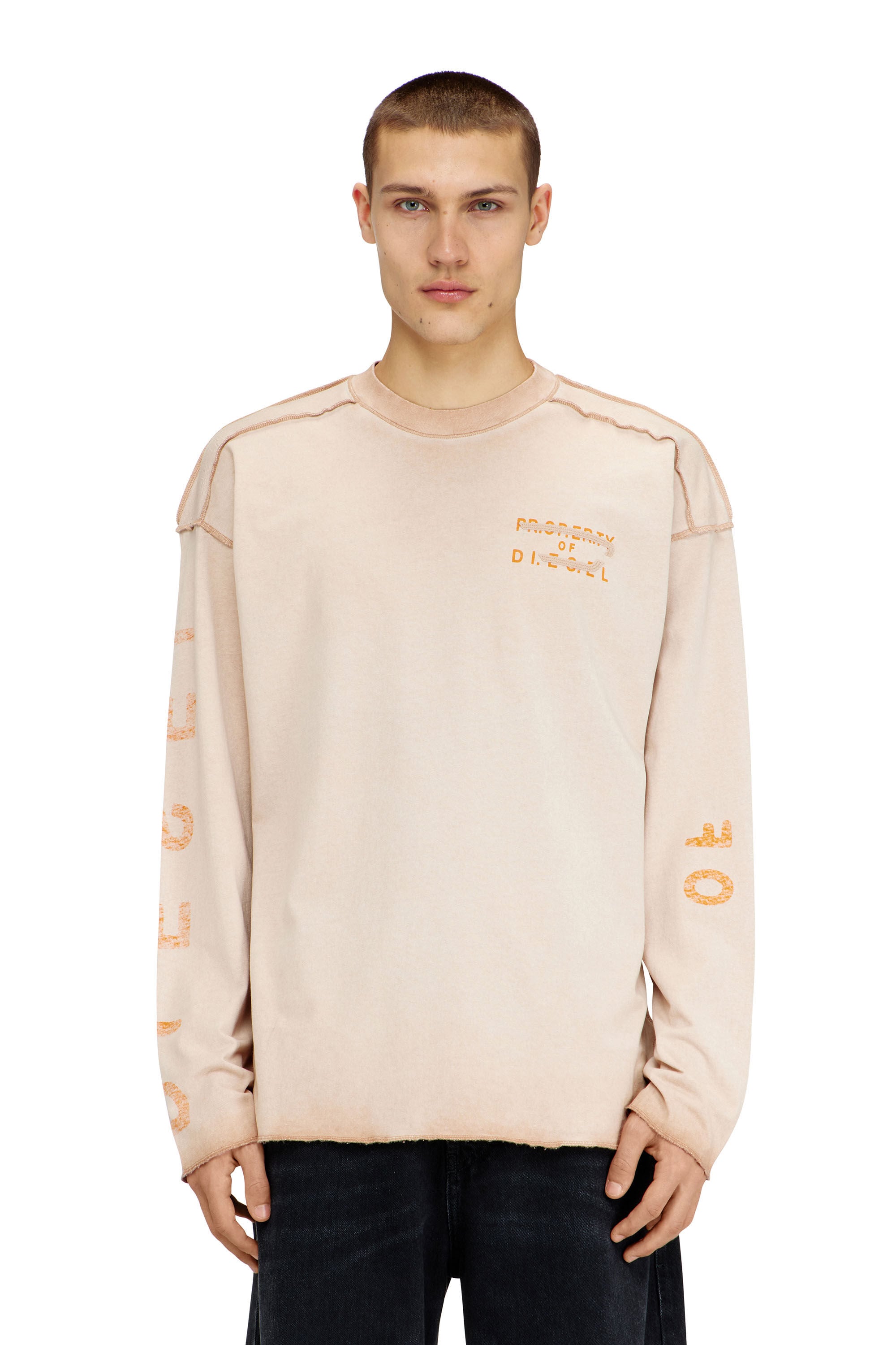 T-LOOK-LS 長袖Tシャツ｜ベージュ｜メンズ｜DIESEL