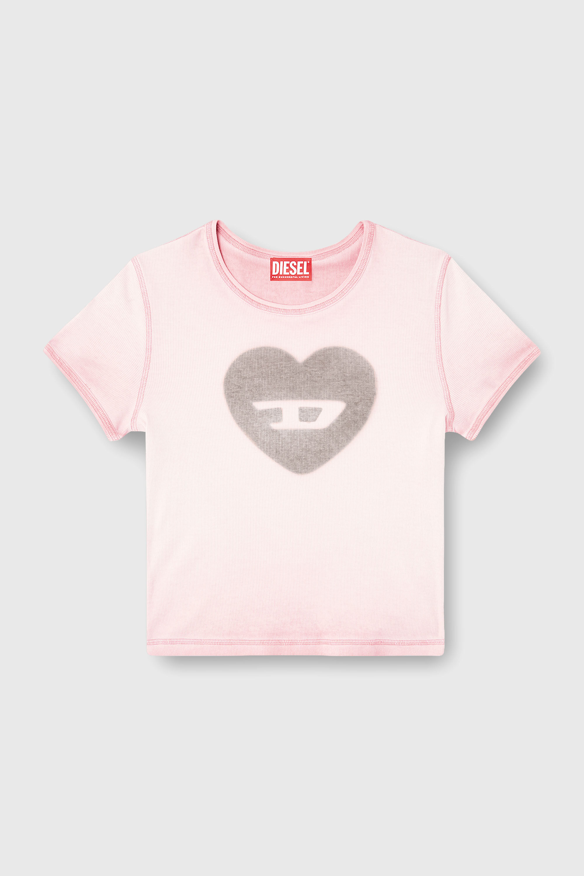 DIESEL ピンク ハートプリント Tシャツ M T-ELE Tシャツ｜ピンク｜ウィメンズ｜DIESEL