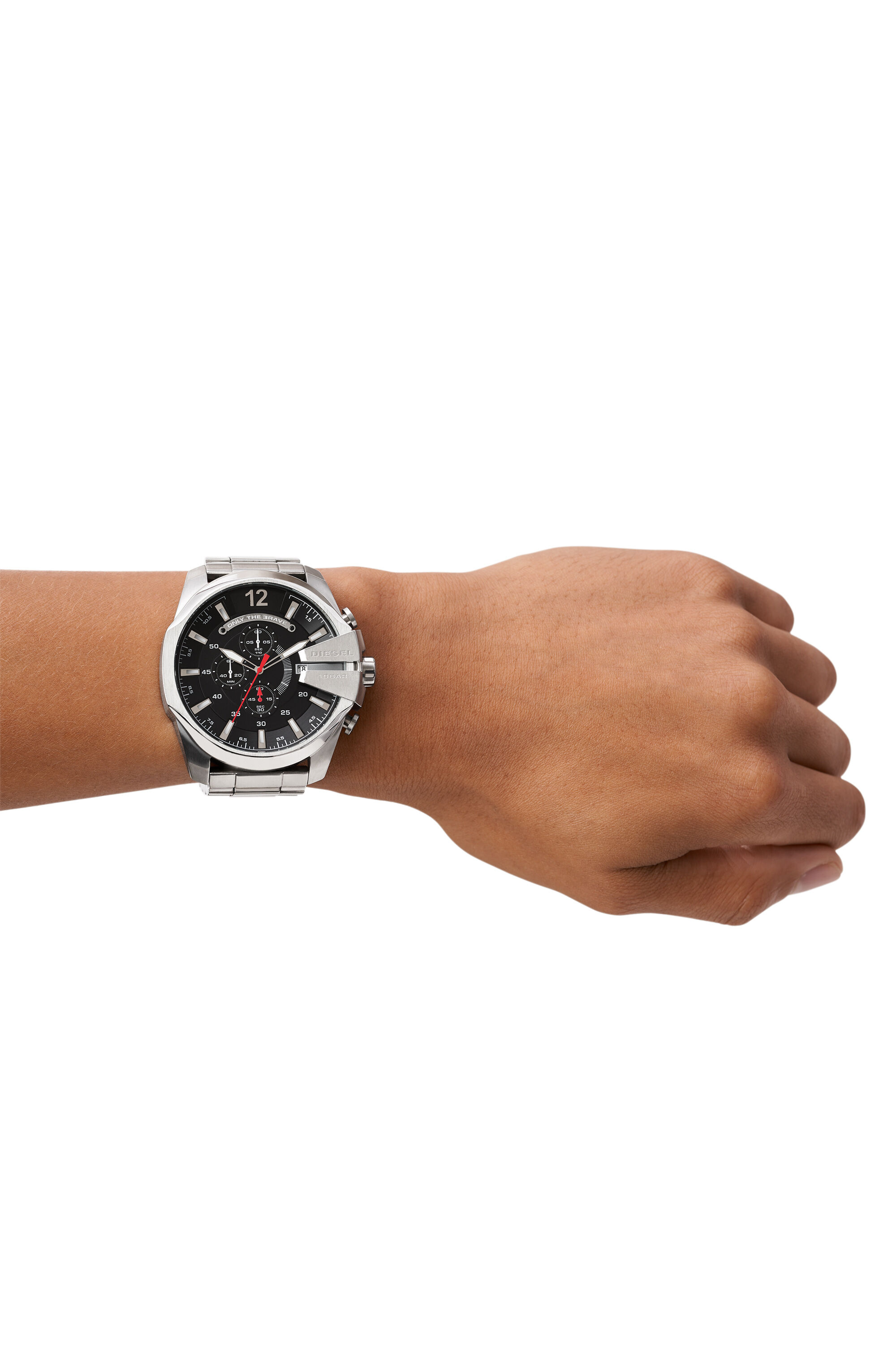 Diesel - DZ4308, Male's Mega Chief watch with orange and white details in グレー - 4